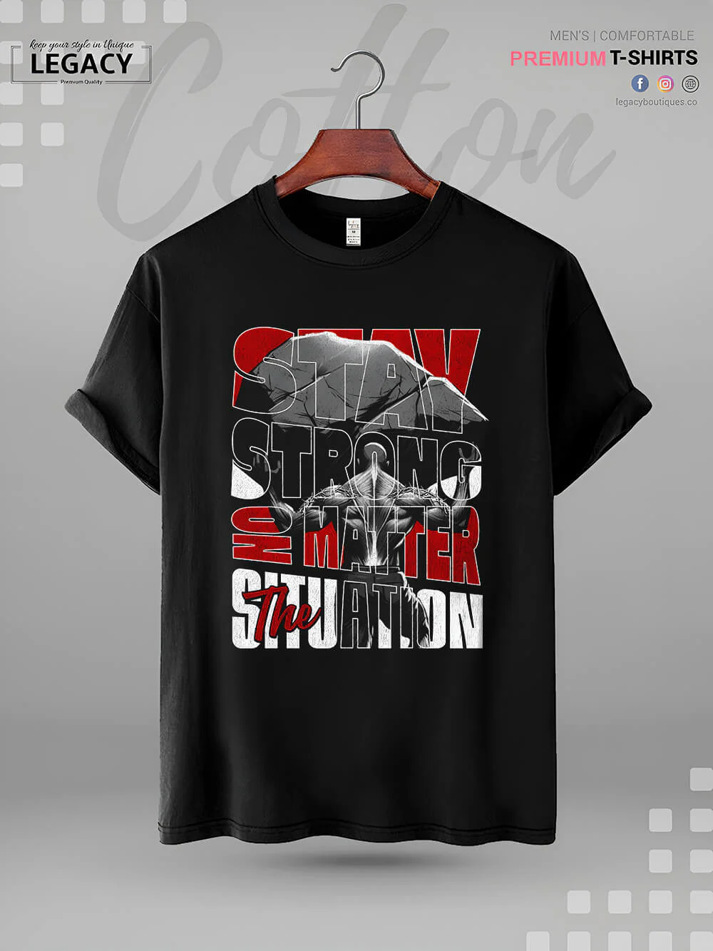 Stay Strong No Matter The Situation Mens XXXL Tshirt In Lowest Price Only In BD