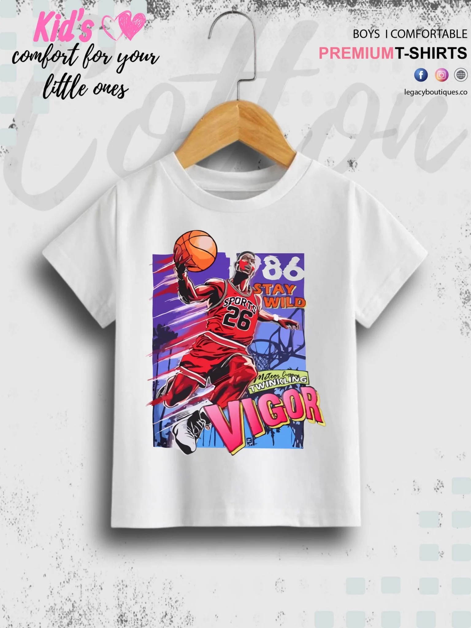 Stay Wild With Michael Jordan Chicago Bulls Air Supreme comic 1 To 11 Year Boys T-Shirt In Cheapest Price Only In Dhaka