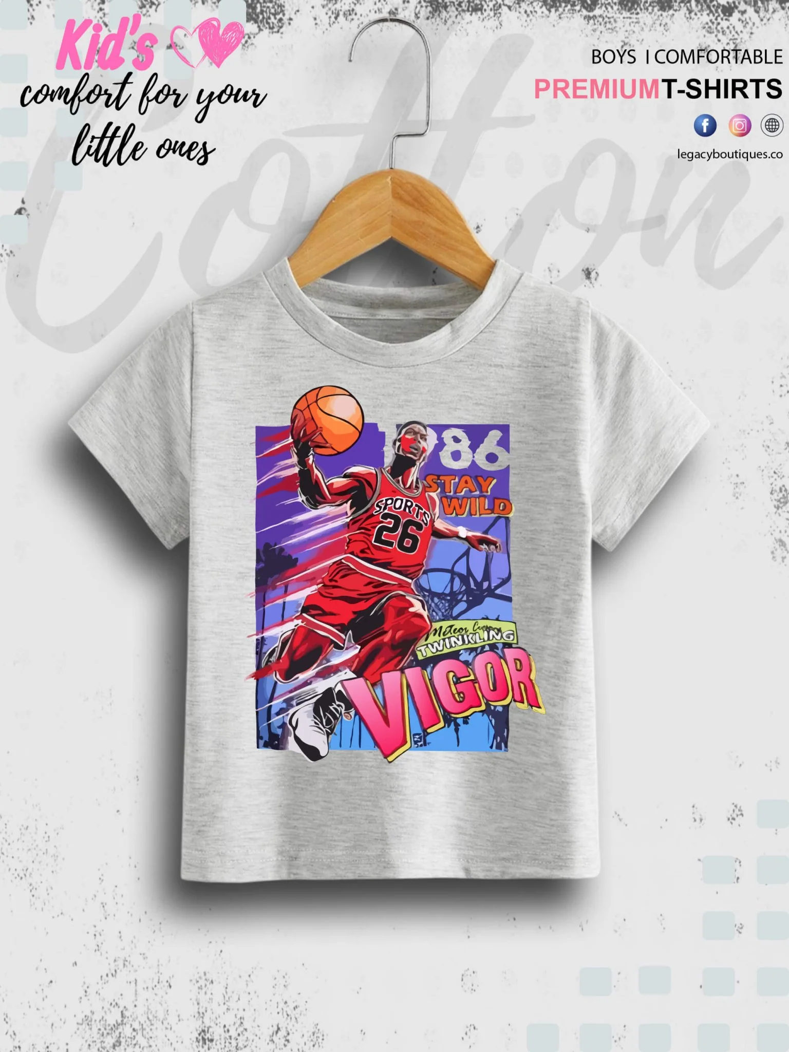 Stay Wild With Michael Jordan Chicago Bulls Air Supreme comic 1 To 11 Year Boys T-Shirt In Cheapest Price Only In Dhaka - Image 2