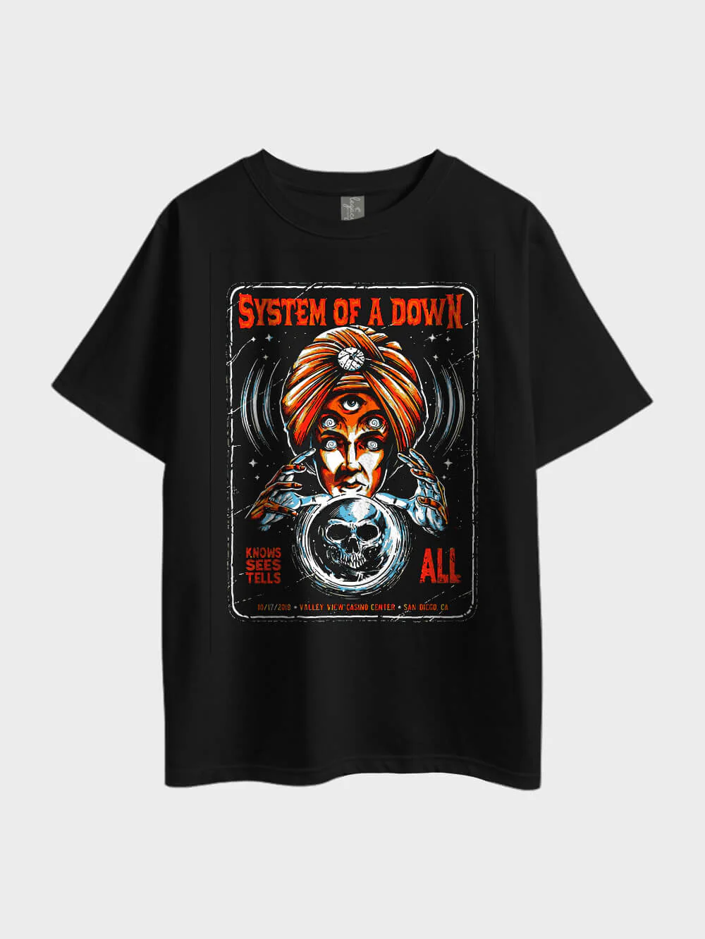 System of a Down Knows Sees Tells All Metal Oversized Men's Premium Quality In Lowest Price Tee In BD