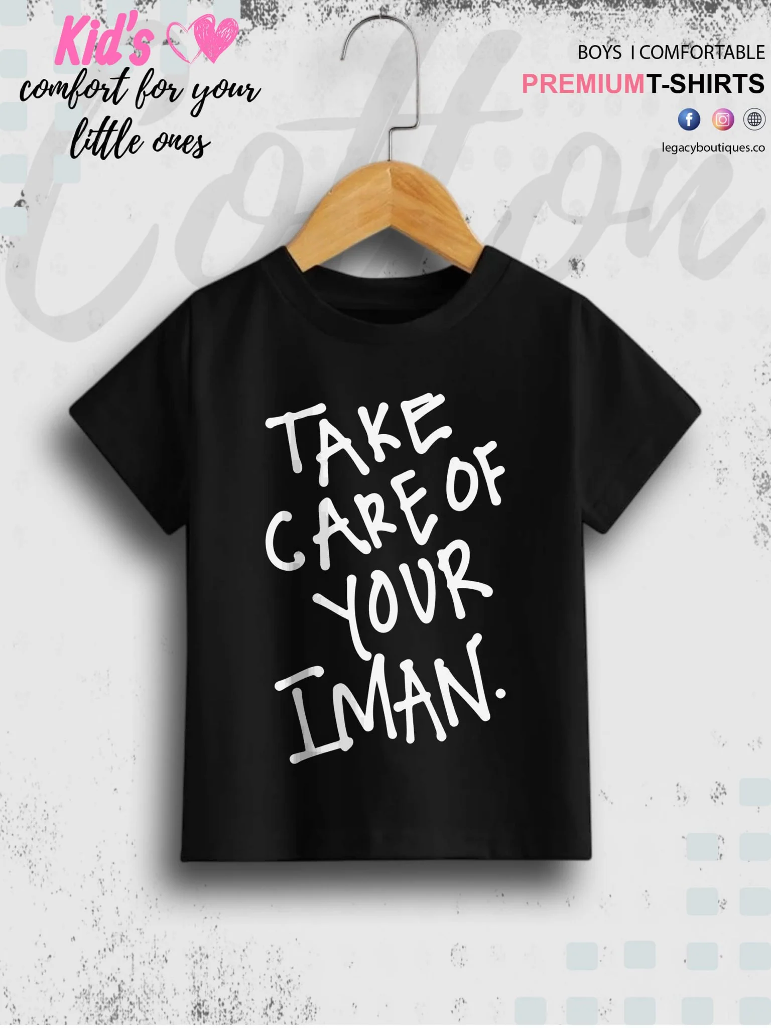 Take Care Of Your Imaan Printed Casual 1 To 11 Years Kids Babies Islamic T-Shirt In Lowest Price Only In Dhaka - Image 2