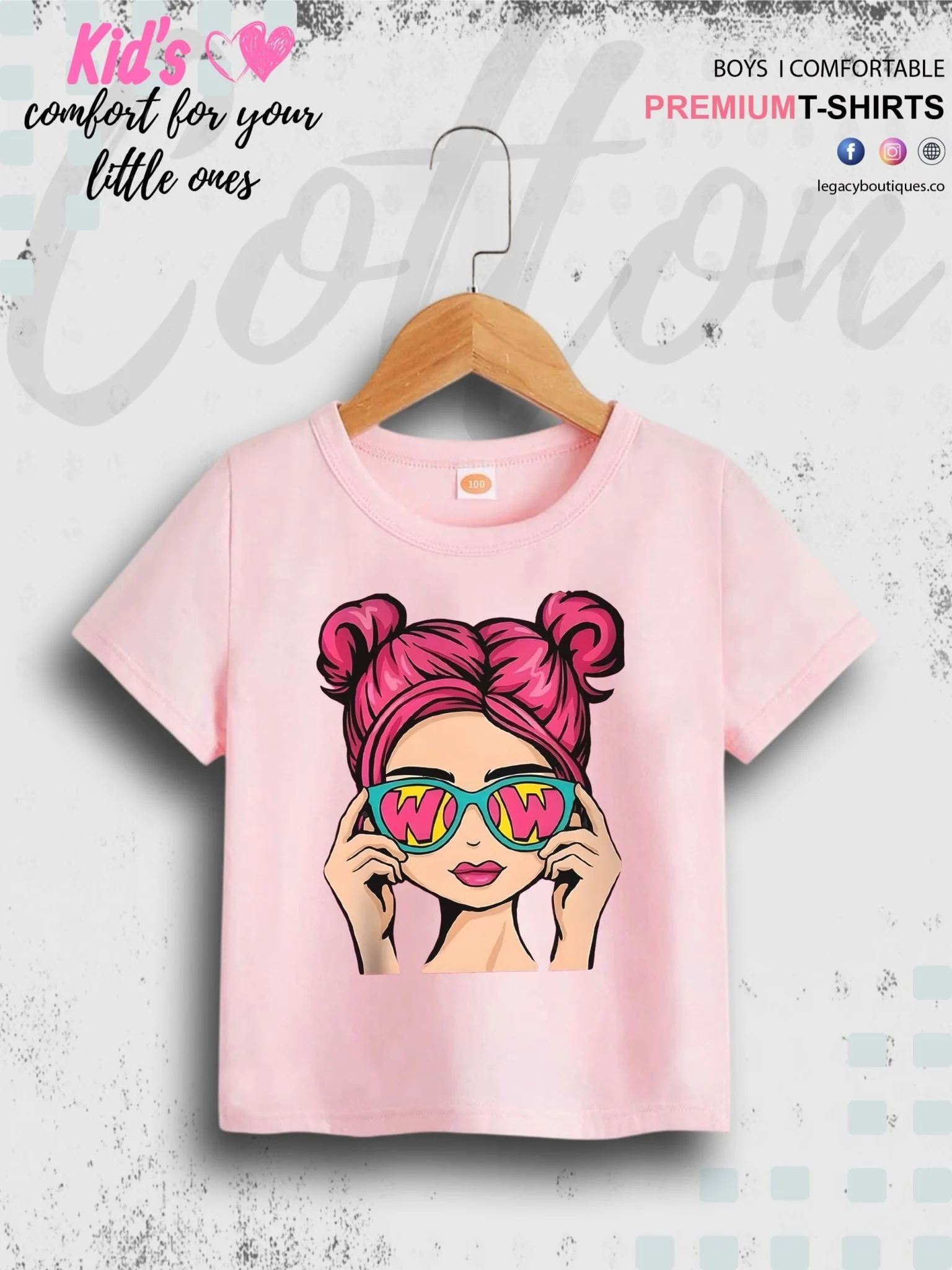 Teen Girl Cartoon Character Print Casual Short Sleeve Girls T-Shirt - Image 2
