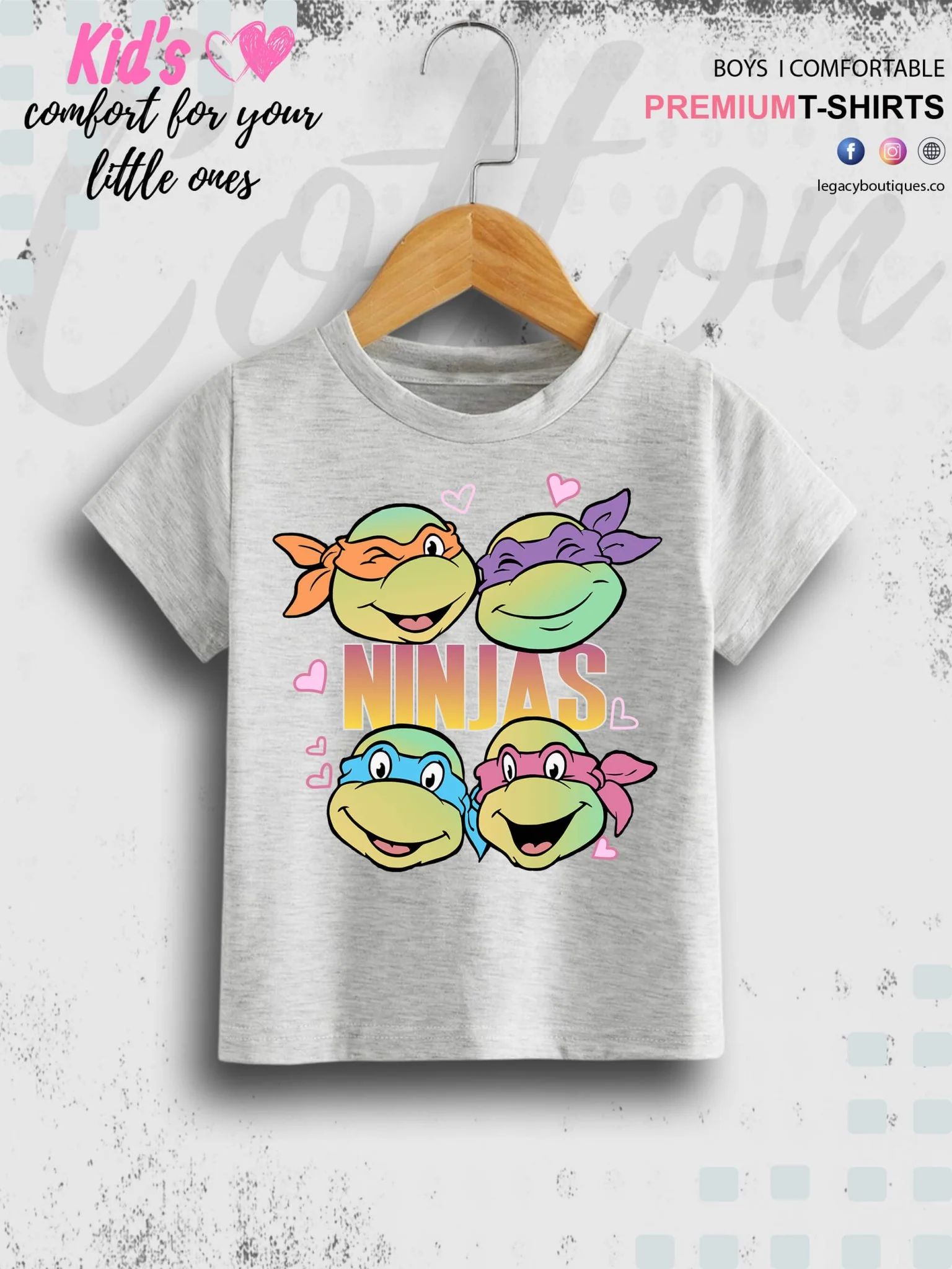 Teenage Mutant Mayhem Ninja Turtles Print Kids Short Sleeve Tee - Image 3