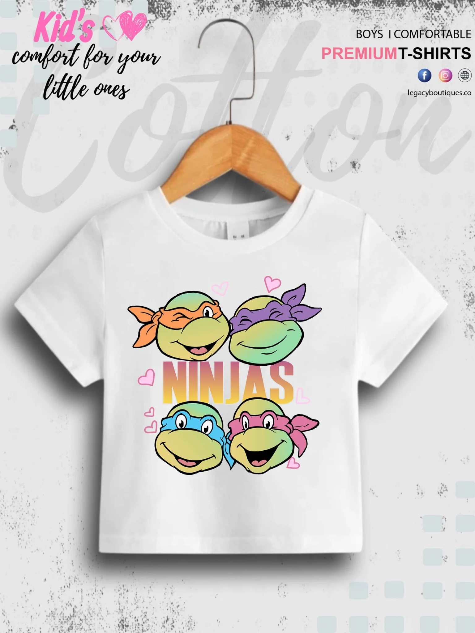 Teenage Mutant Mayhem Ninja Turtles Print Kids Short Sleeve Tee - Image 4