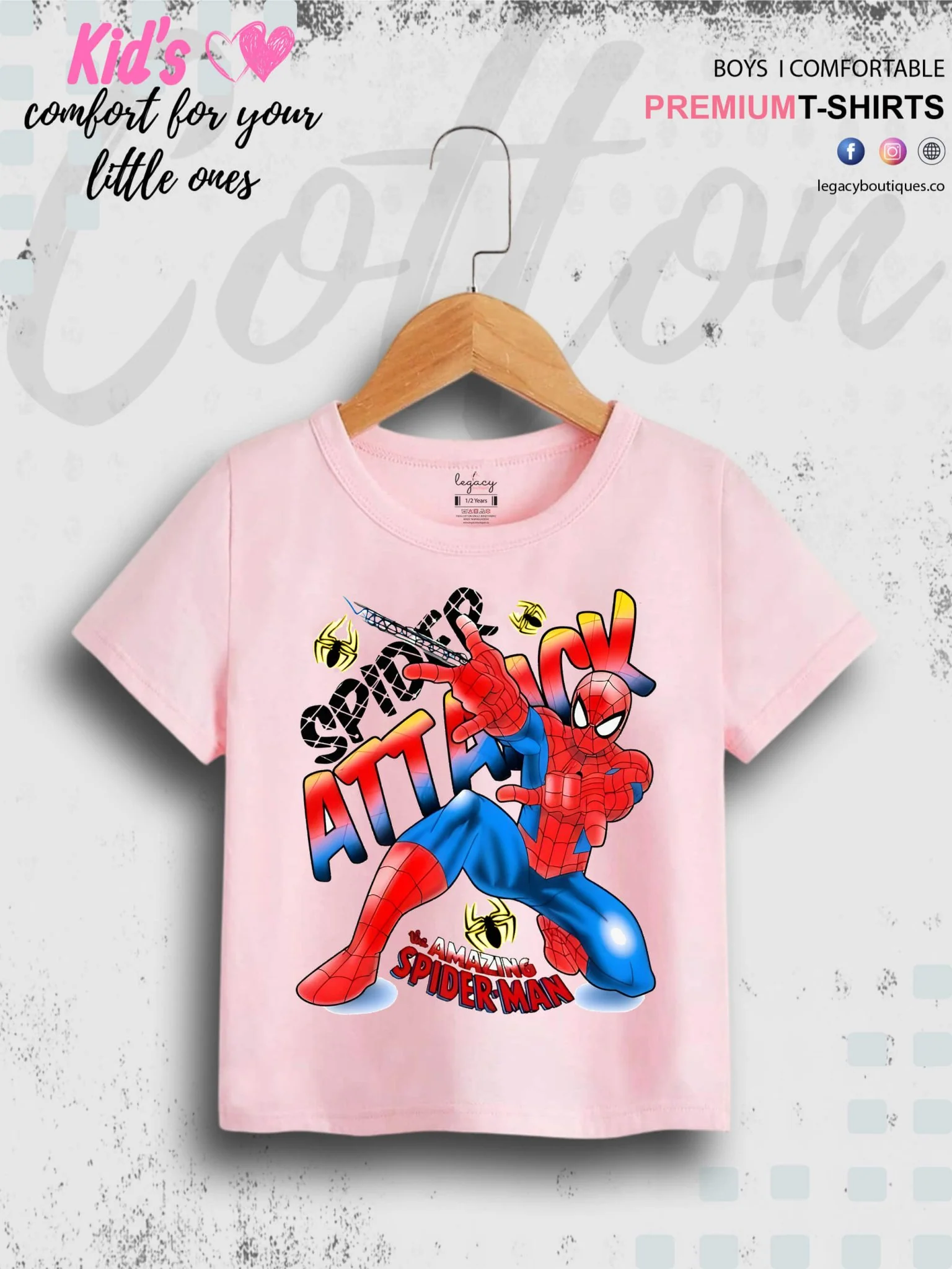 The Amazing SpiderMan Spider Attack Printed 1 To 11 Year Kids Boys Summer Time Casual T-Shirt In Cheapest Price Only In BD - Image 2
