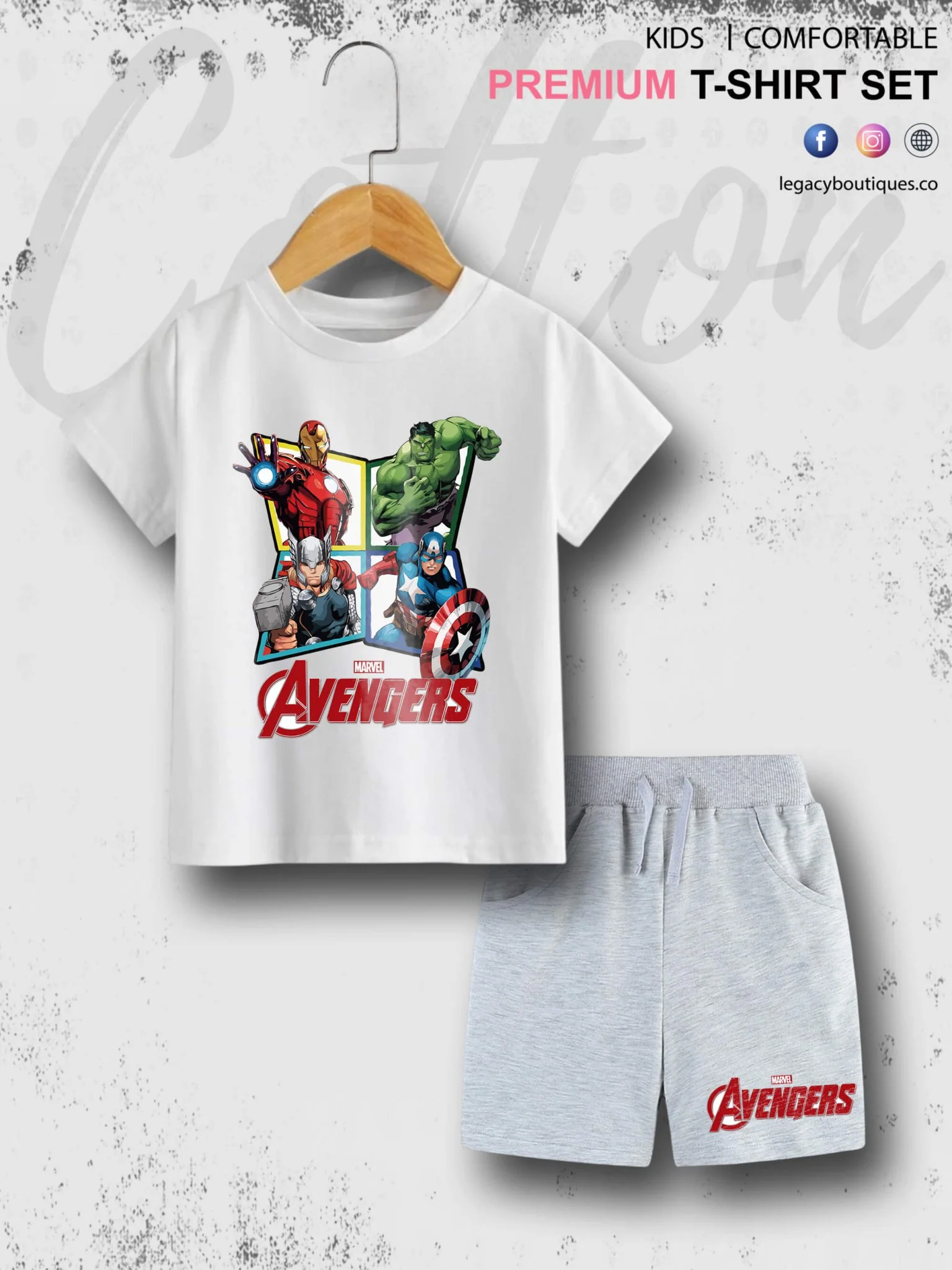 The Avengers Print 6 Month To 6 Year Kids High Quality T-shirt Set - Image 9
