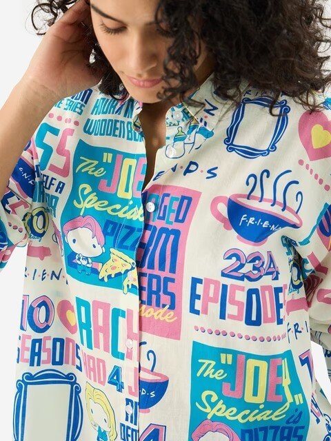 The "Friends" Ultimate Fan Collage Shirt - Oversized 90s Graphic Print Shirt - Image 3