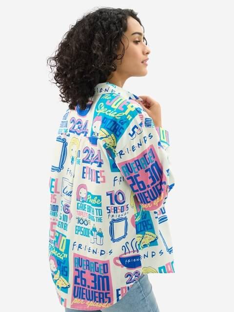 The "Friends" Ultimate Fan Collage Shirt - Oversized 90s Graphic Print Shirt - Image 4