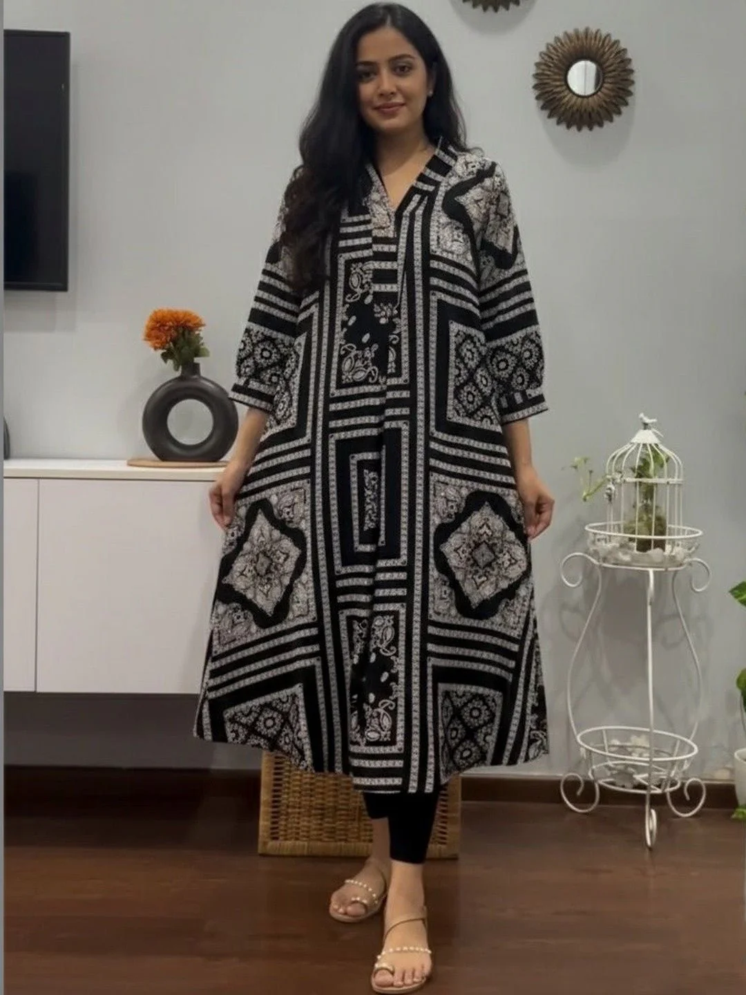 The Monochrome Kaleidoscope Dress 2 Pis Set