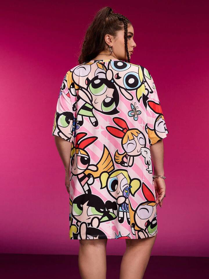 The Powerpuff Girls Printed Oversized Tshirt - Image 2