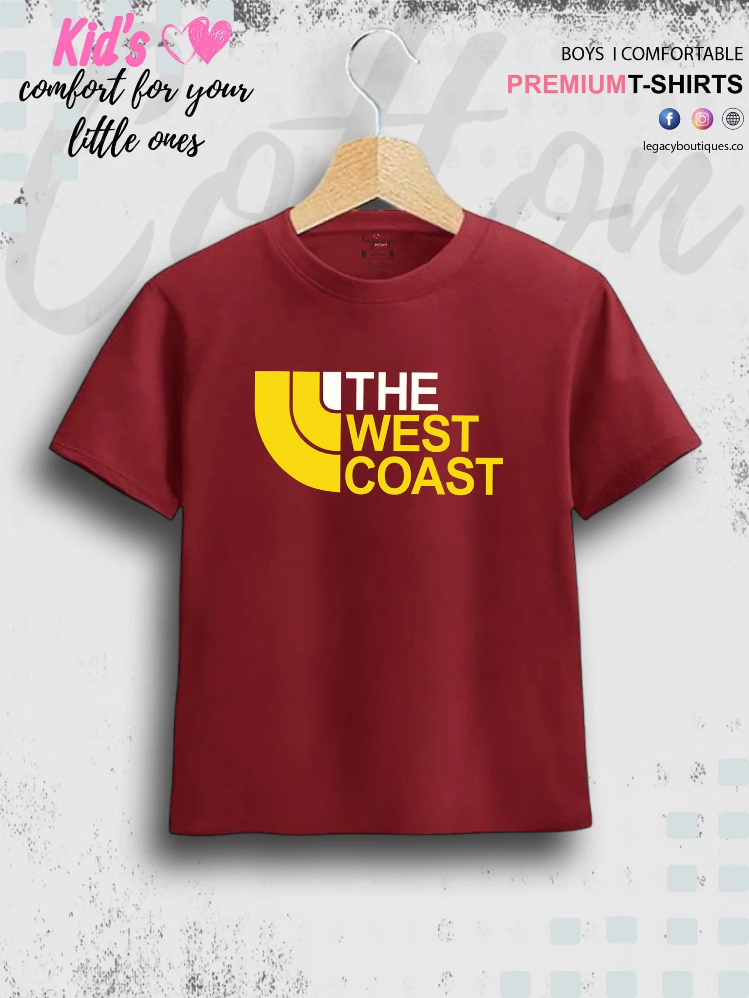 The West Coast Printed 1 To 11 Years Boys Babies Islamic T-Shirt In Cheapest Price Only In BD