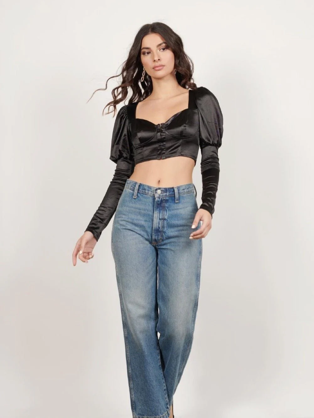 Tobi Crop Tops | Womens Juliette Black Long Sleeve Crop Top Black