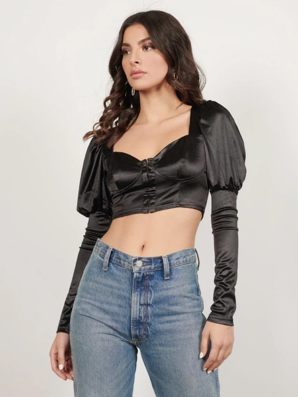 Tobi Crop Tops | Womens Juliette Black Long Sleeve Crop Top Black - Image 4