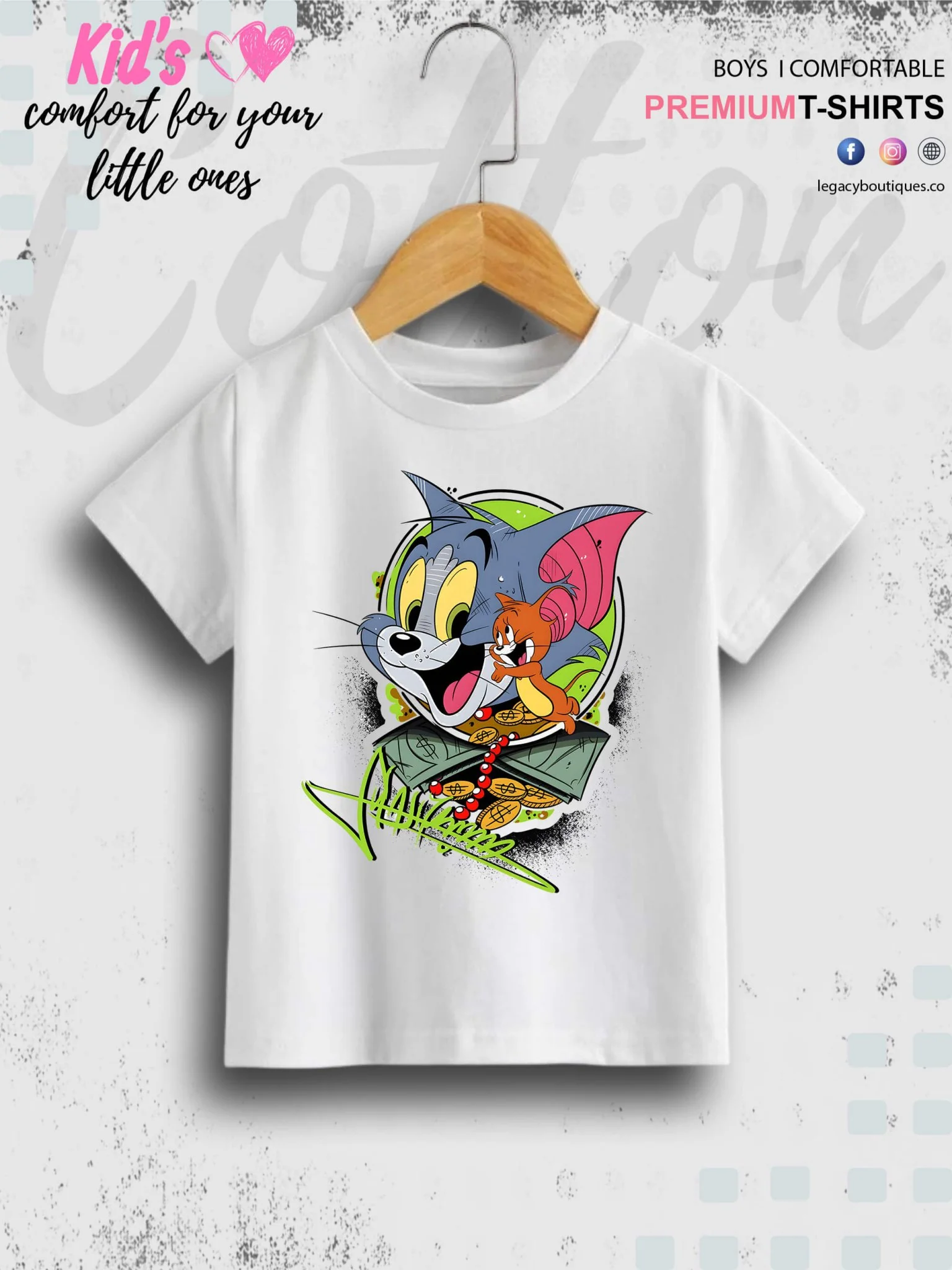 Tom And Jerry Cartoon Printed 1 To 11 Year Kids Boys Casual T-Shirt In Cheapest Price Only In Dhaka
