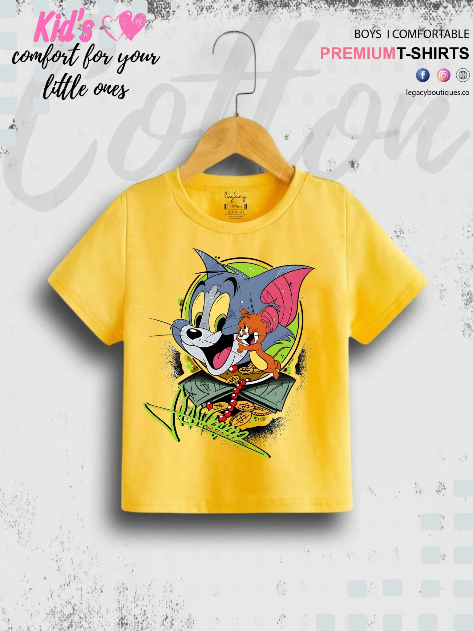 Tom And Jerry Cartoon Printed 1 To 11 Year Kids Boys Casual T-Shirt In Cheapest Price Only In Dhaka - Image 10