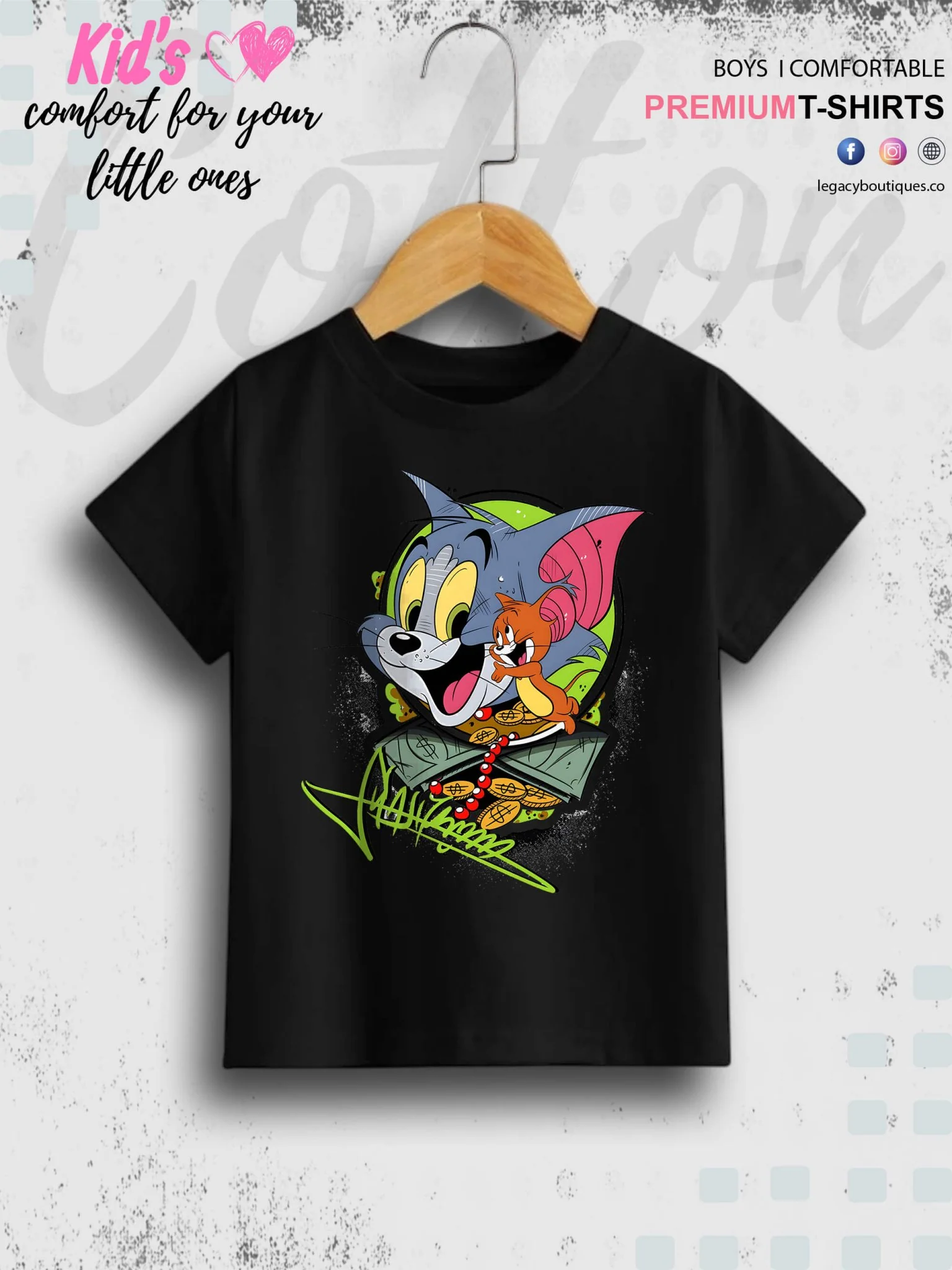 Tom And Jerry Cartoon Printed 1 To 11 Year Kids Boys Casual T-Shirt In Cheapest Price Only In Dhaka - Image 2