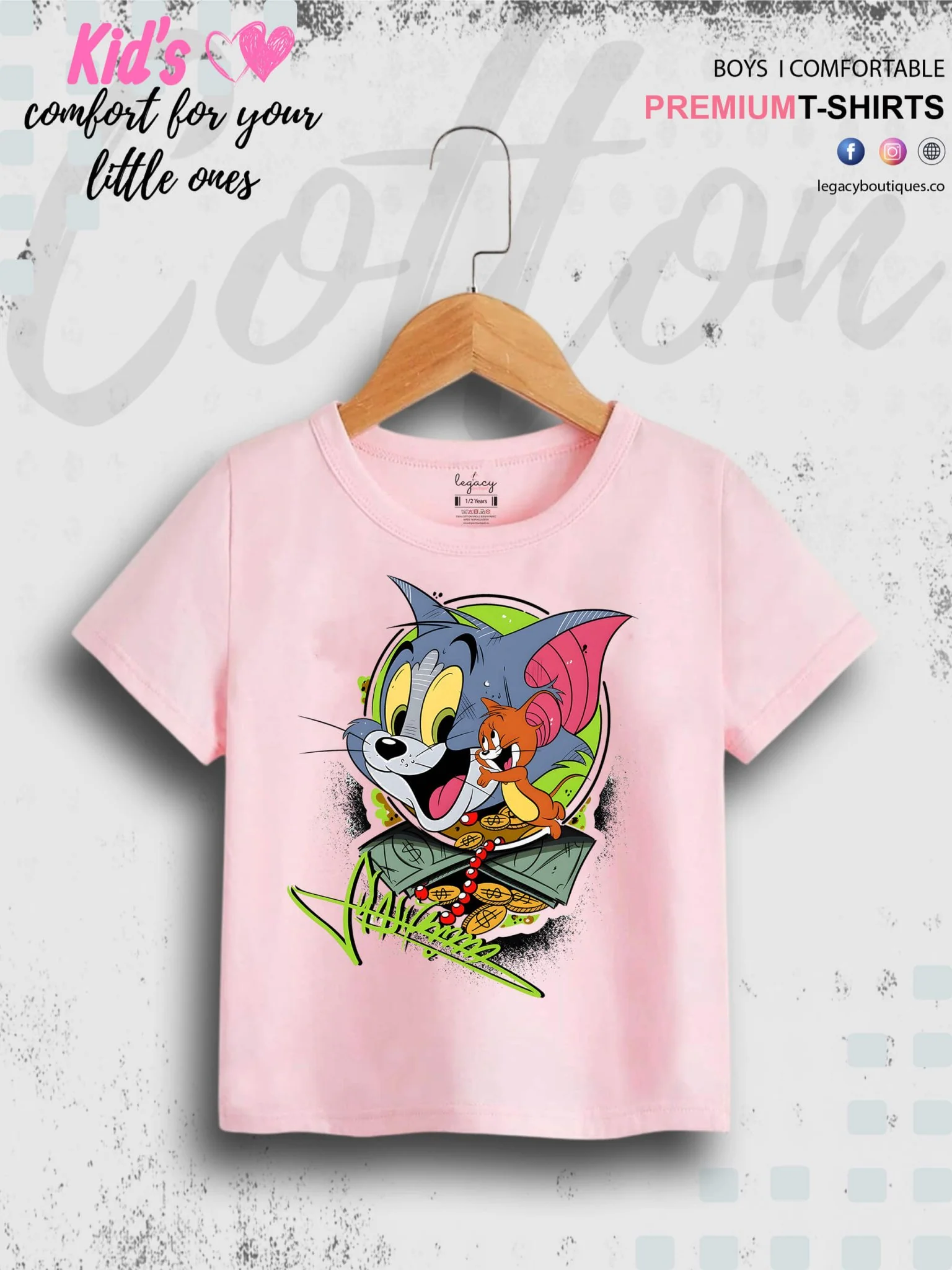 Tom And Jerry Cartoon Printed 1 To 11 Year Kids Boys Casual T-Shirt In Cheapest Price Only In Dhaka - Image 3