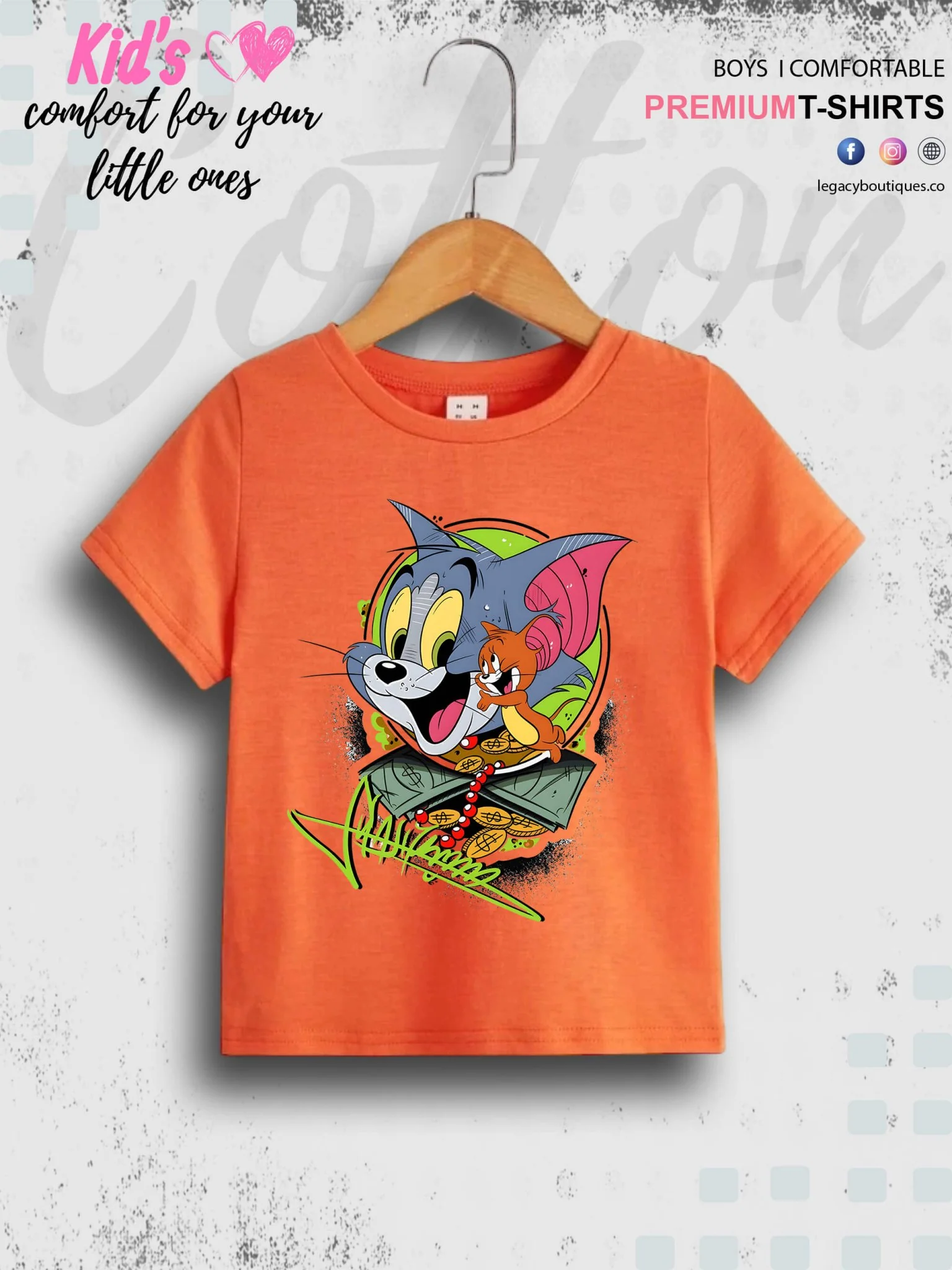 Tom And Jerry Cartoon Printed 1 To 11 Year Kids Boys Casual T-Shirt In Cheapest Price Only In Dhaka - Image 8