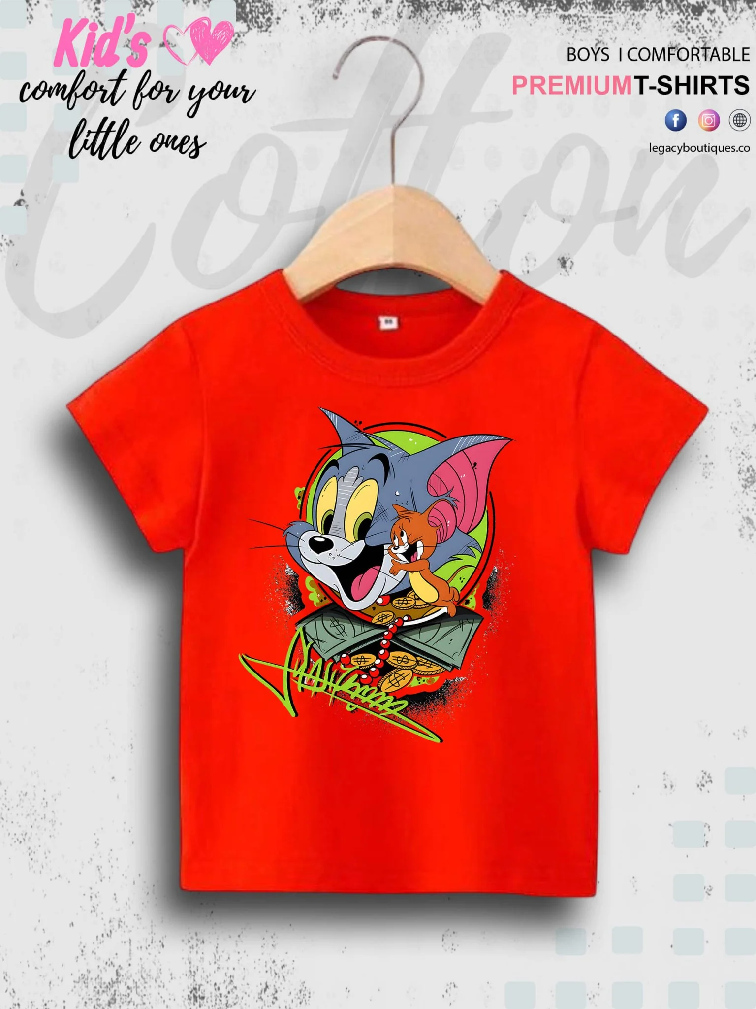 Tom And Jerry Cartoon Printed 1 To 11 Year Kids Boys Casual T-Shirt In Cheapest Price Only In Dhaka - Image 9