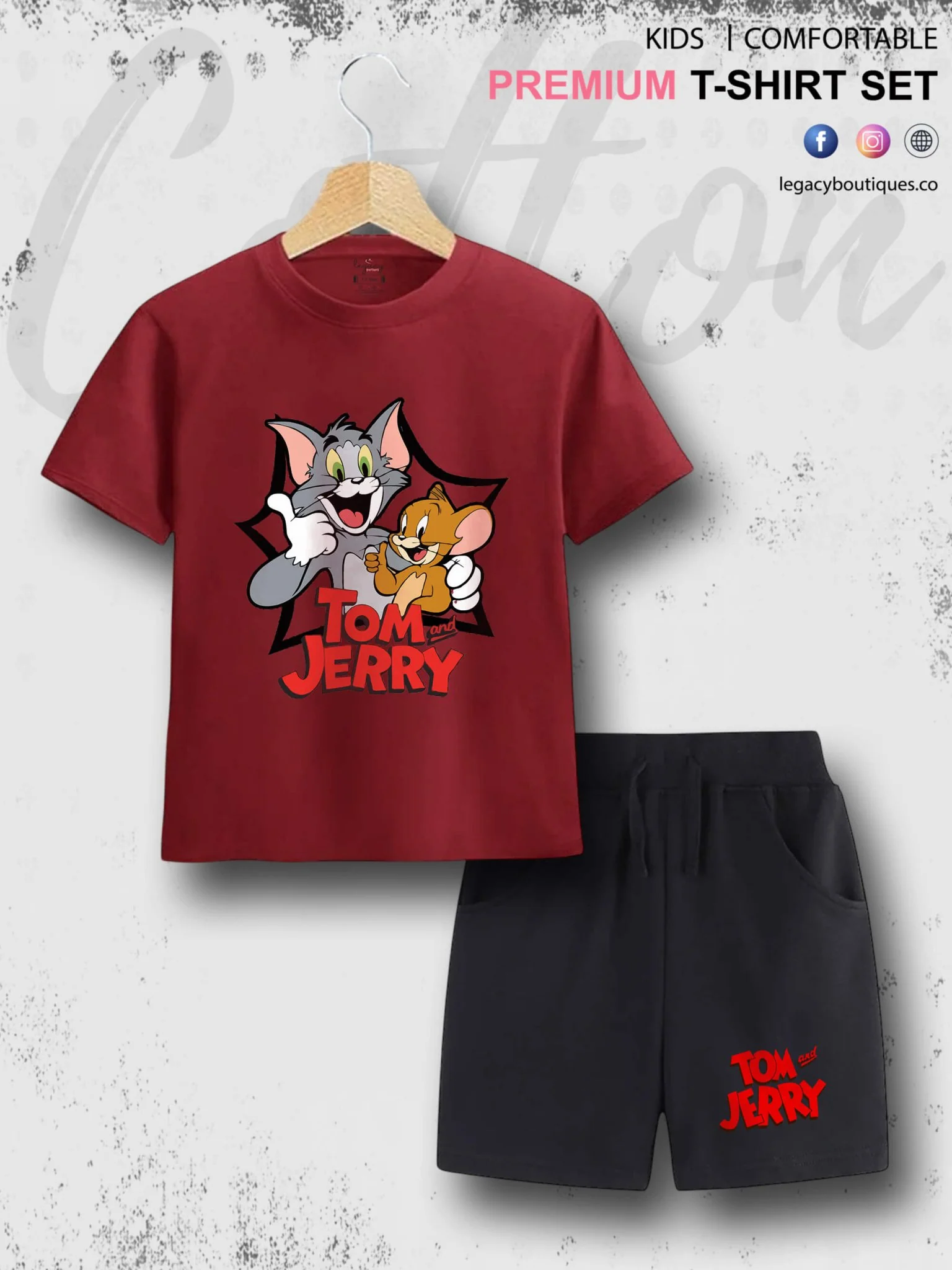 Tom And Jerry Printed 6 Month To 6 Year Baby & Kids Super Premium Quality T-shirt Set - Image 3