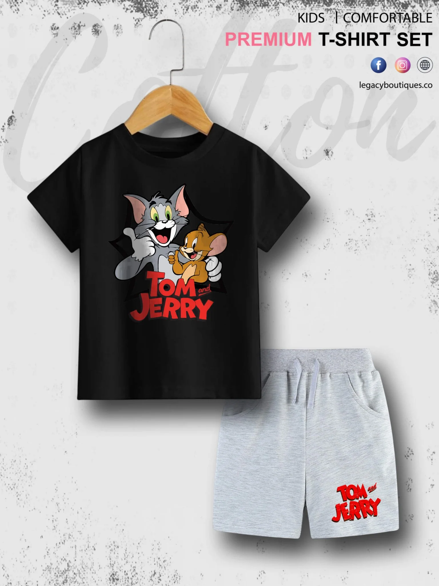 Tom And Jerry Printed 6 Month To 6 Year Baby & Kids Super Premium Quality T-shirt Set - Image 6