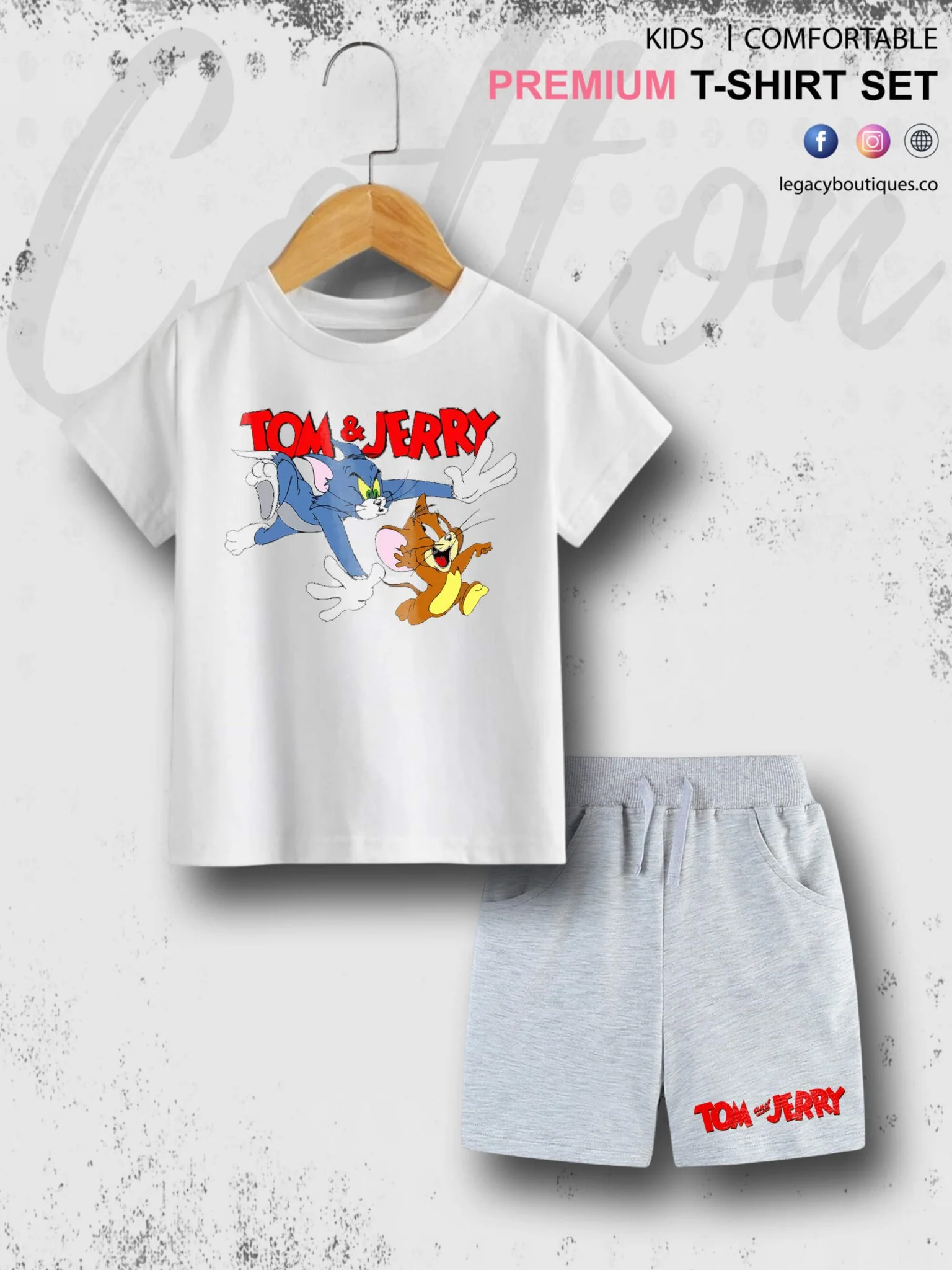 Tom & Jerry Babies Casual 6 Month To 6 Year Summer Time Babies T-shirt Set - Image 2