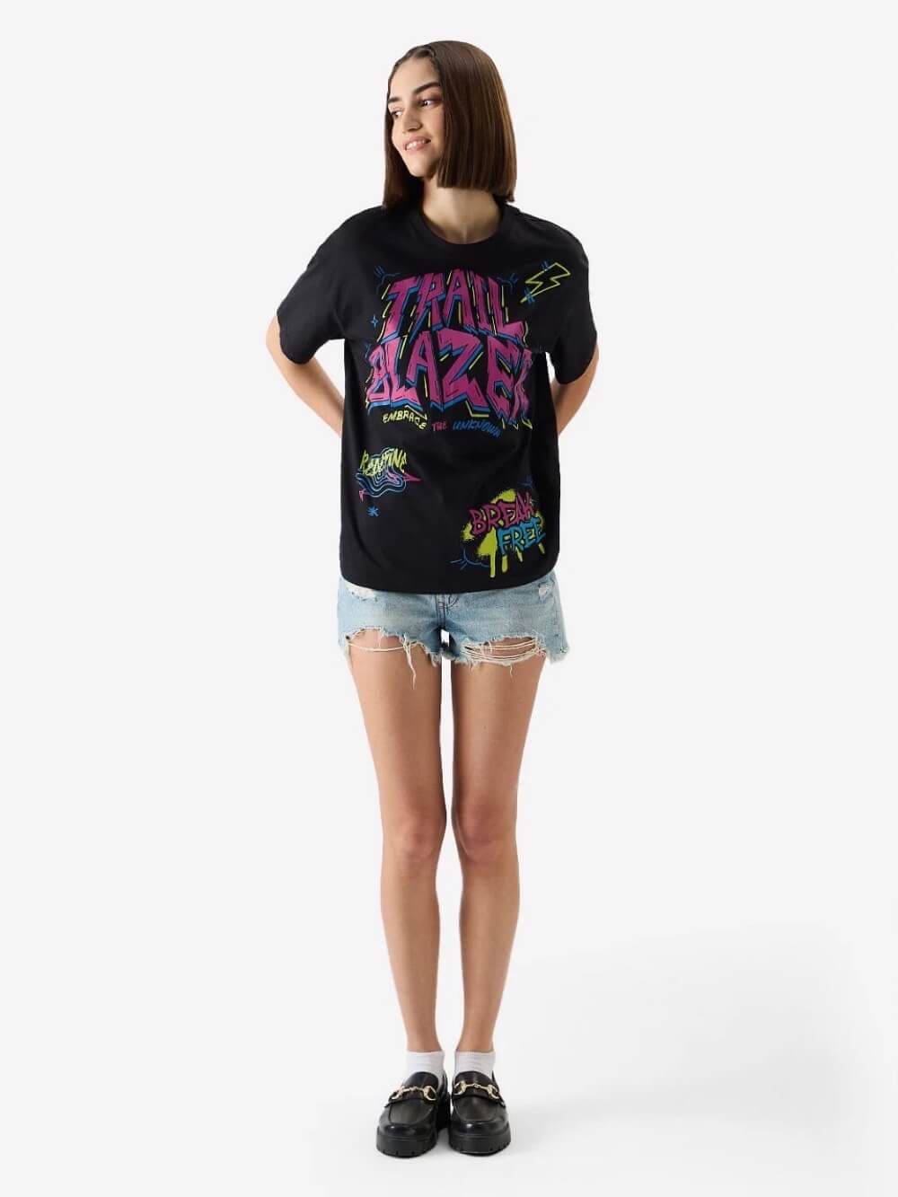 Trail Blazer Graphic Printed High Quality Womens Drop Shoulder T shirt Legacy Boutiques Dhaka