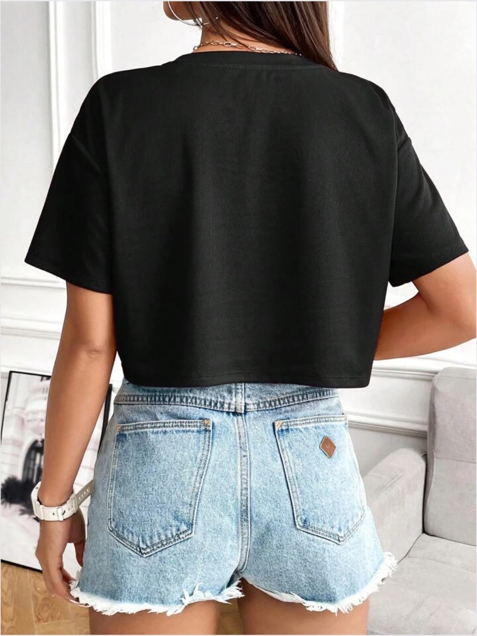 Trendy crop top Sun printed - Image 3
