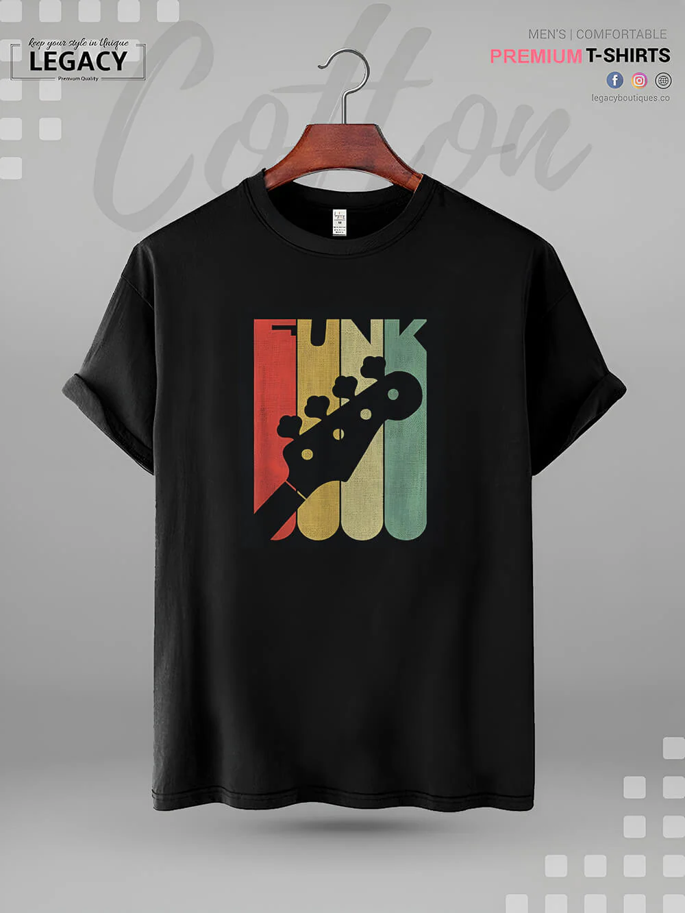 Vintage Funk Bass Guitar Print XXL Mens Tshirt In Lowest Price Only In BD