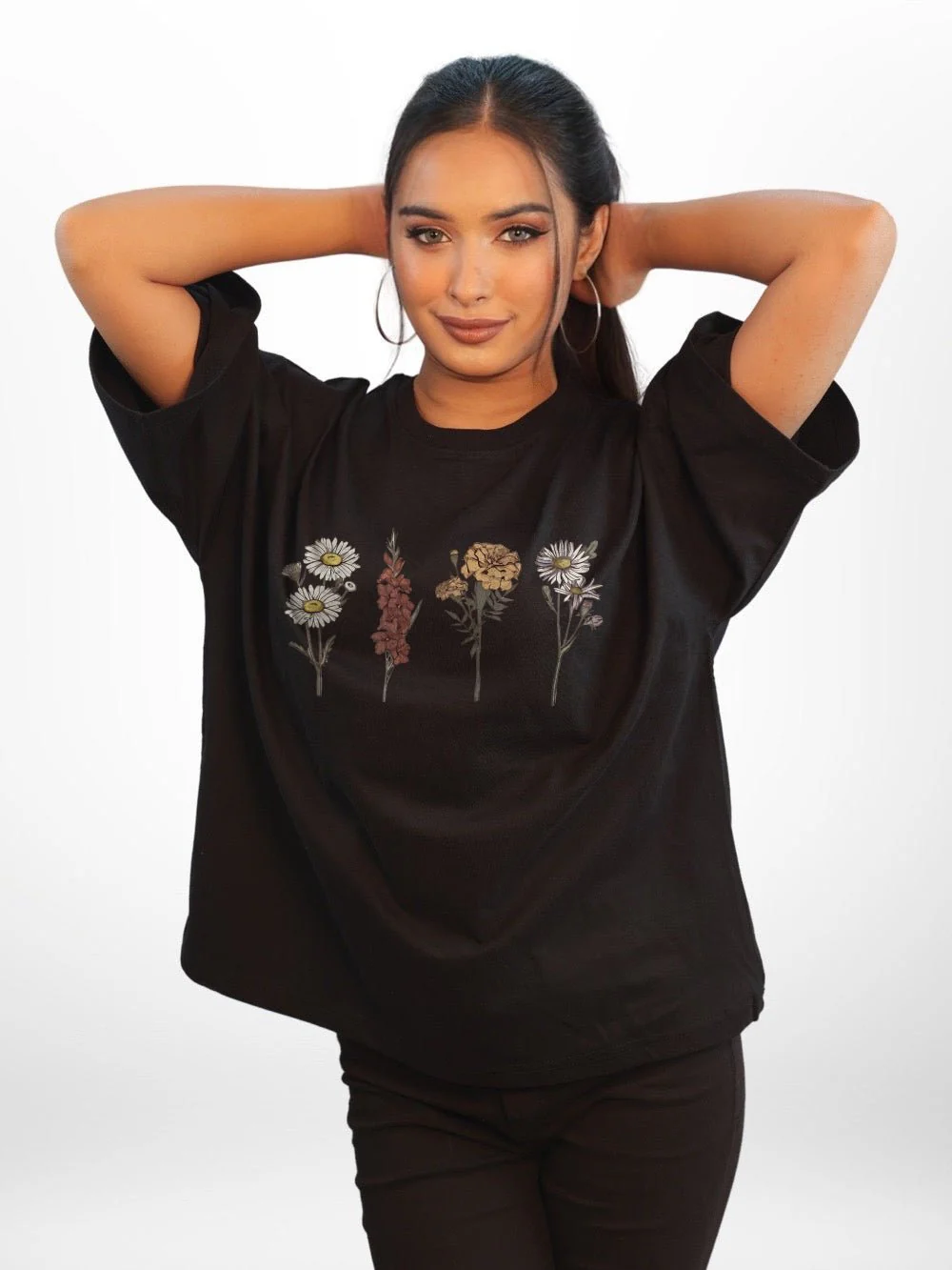 VINTAGE WILD FLOWER Printed Womens Drop Shoulder T-shirt Legacy Boutiques Bangladesh - Image 2