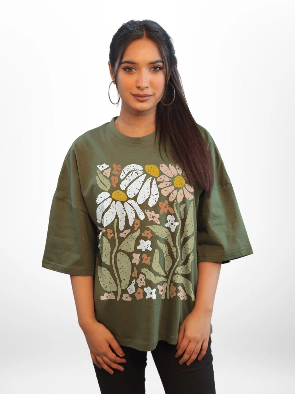 Wildflowers Printed Womens Drop Shoulder T-shirt Legacy Boutiques Dhaka - Image 3