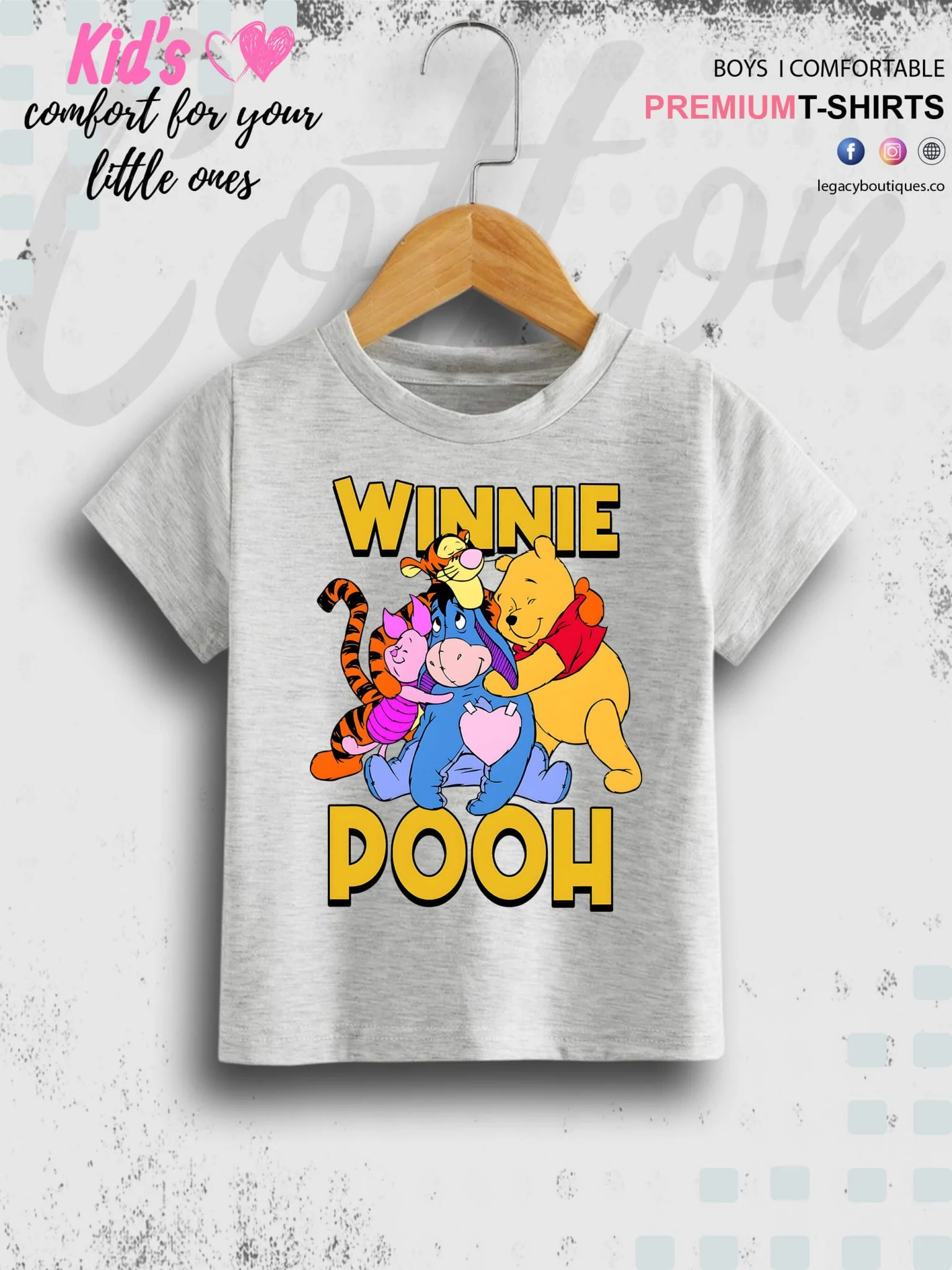 Winnie Pooh Bear Printed Casual Premium Quality T-Shirt For Baby Girls In Cheapest Price Only In BD - Image 3