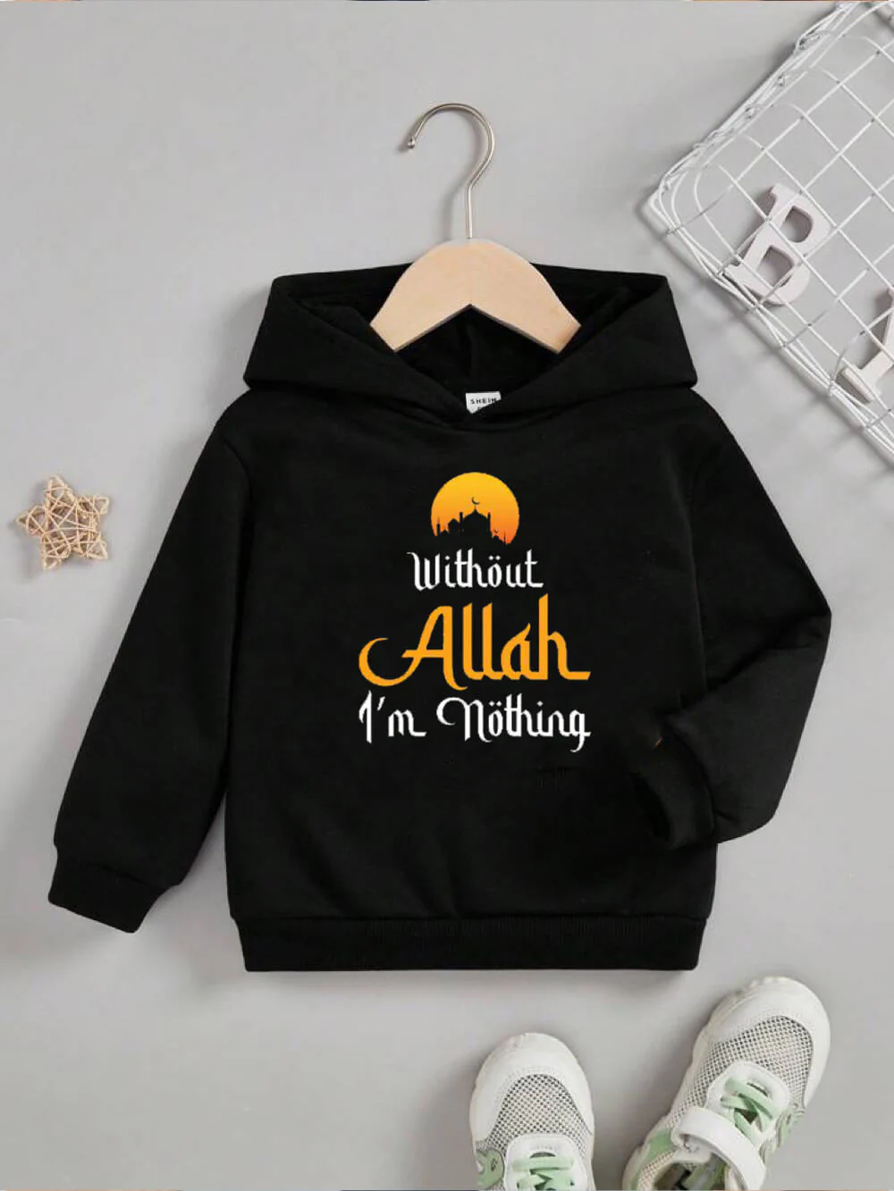 Without Allah I'm Nothing Printed Baby Boy And Girl Cotton Islamic High Quality Hoodie Legacy Boutiques Bangladesh