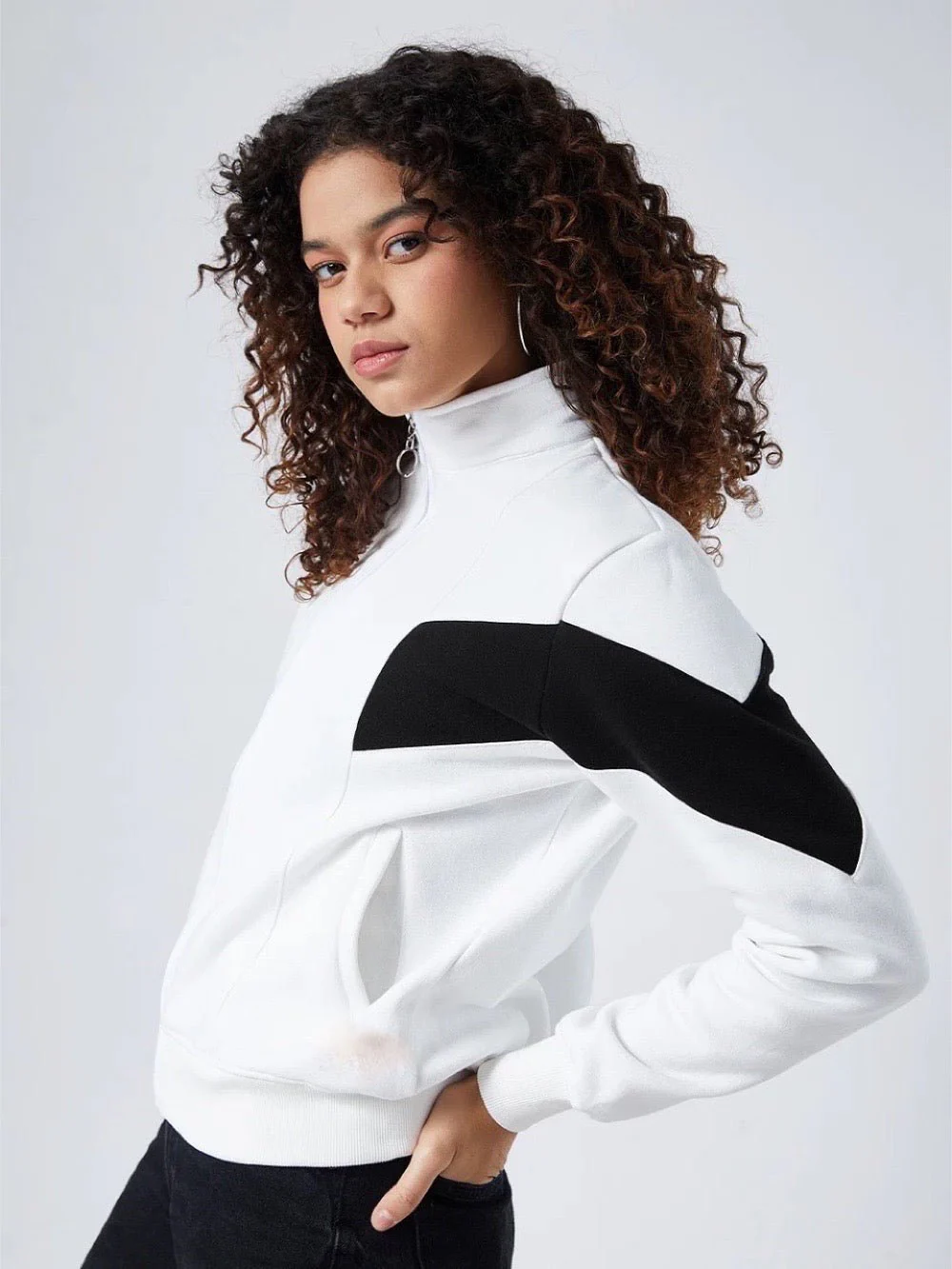 Women Colorblock Casual Jacket - Image 3