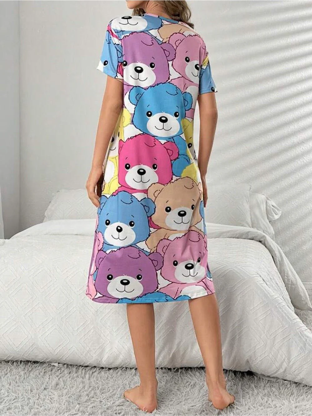 Women Oversized T-shirt Teddy Bear Digital Printed Dress | Legacy Boutiques Dhaka - Image 2
