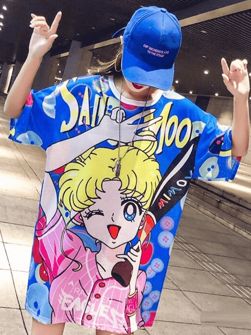 Women’s All-Over Print T-Shirt Dress Neon Sketch Heart