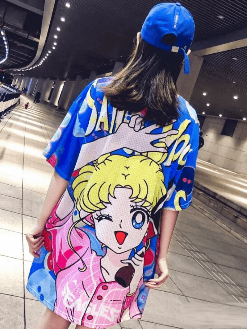Women’s All-Over Print T-Shirt Dress Neon Sketch Heart - Image 3