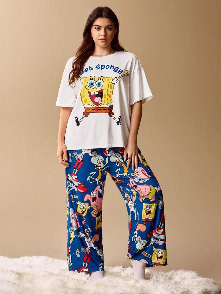 Women’s Graphic Spongy Pajama Set Two-Piece - Image 2