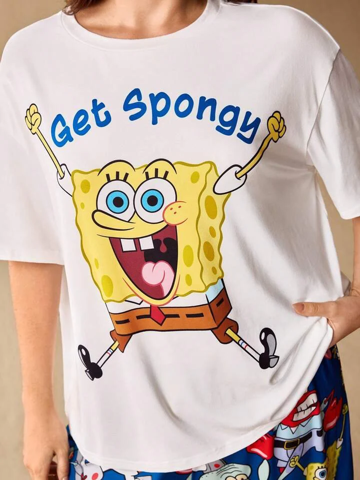Women’s Graphic Spongy Pajama Set Two-Piece - Image 3