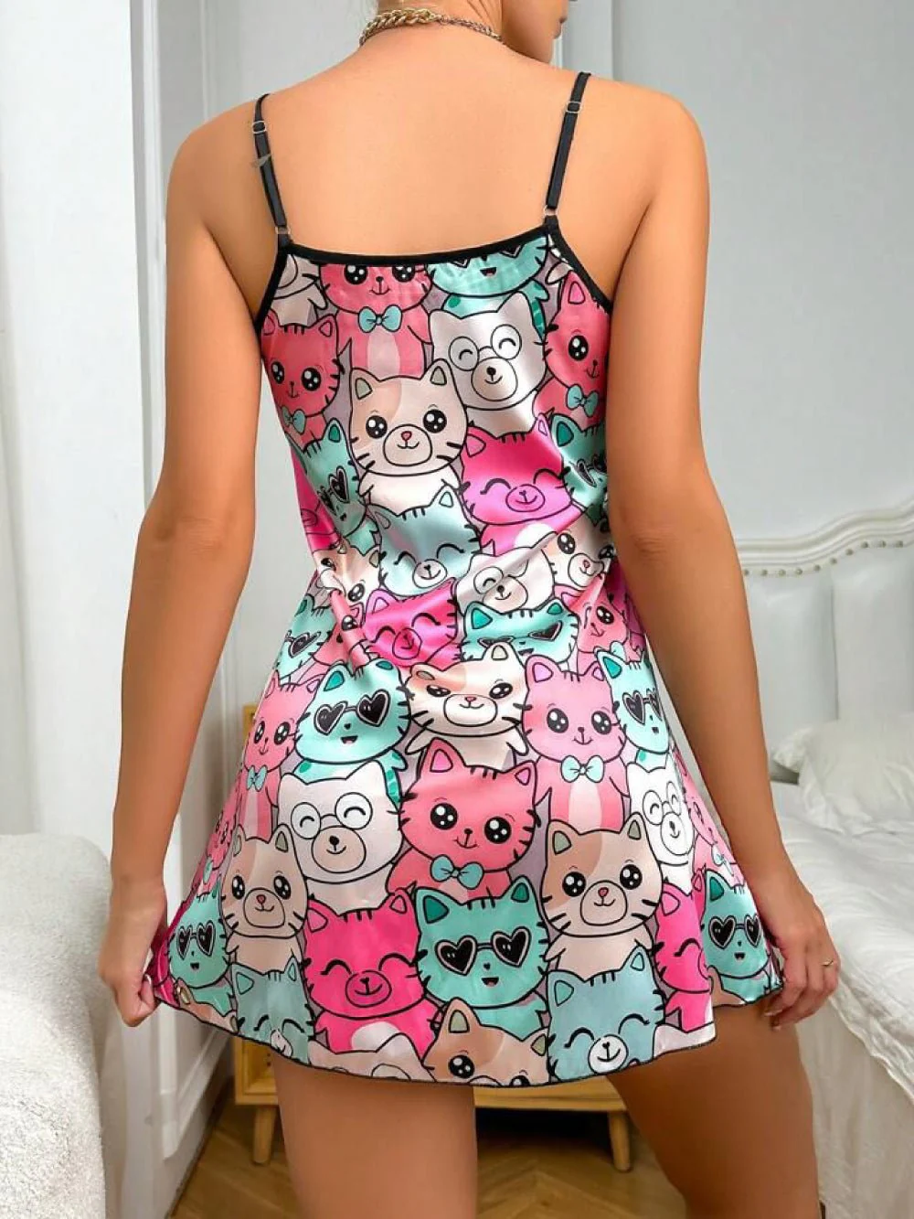 Women Sexy Sleeveless Cartoon Two Piece Set Nightwear | Legacy Boutiques Dhaka - Image 2