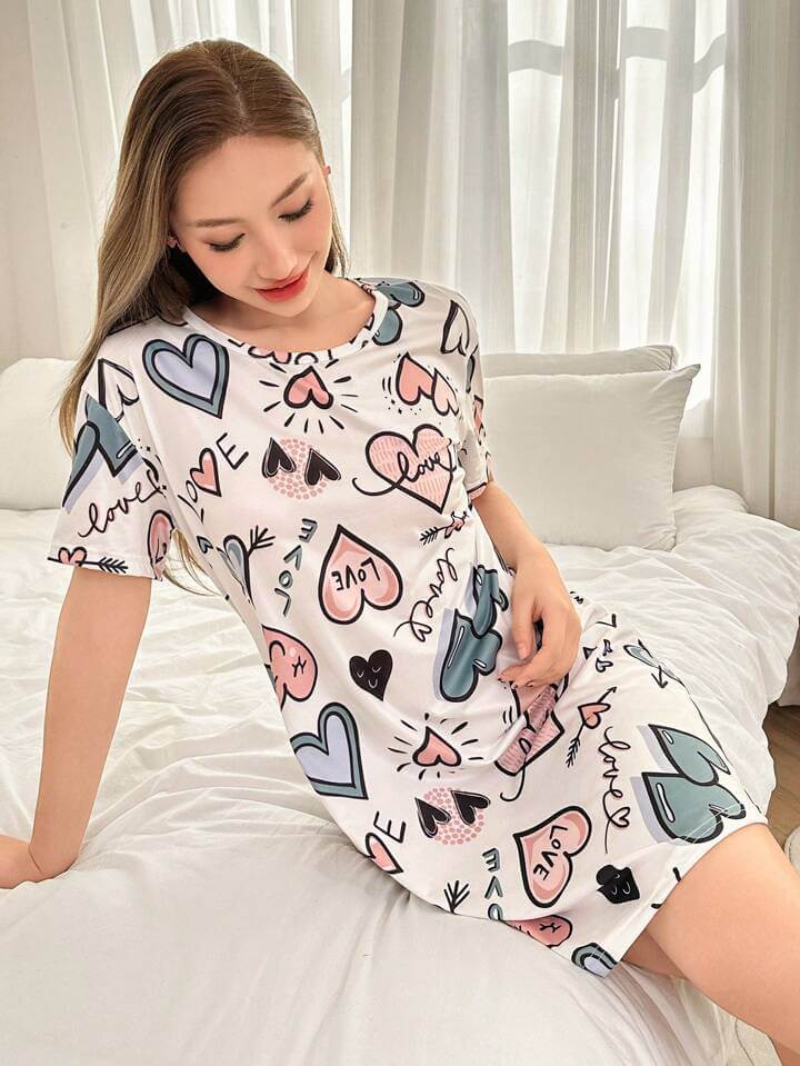 Women's All-Over Print T-Shirt Dress / Nightshirt - Image 6