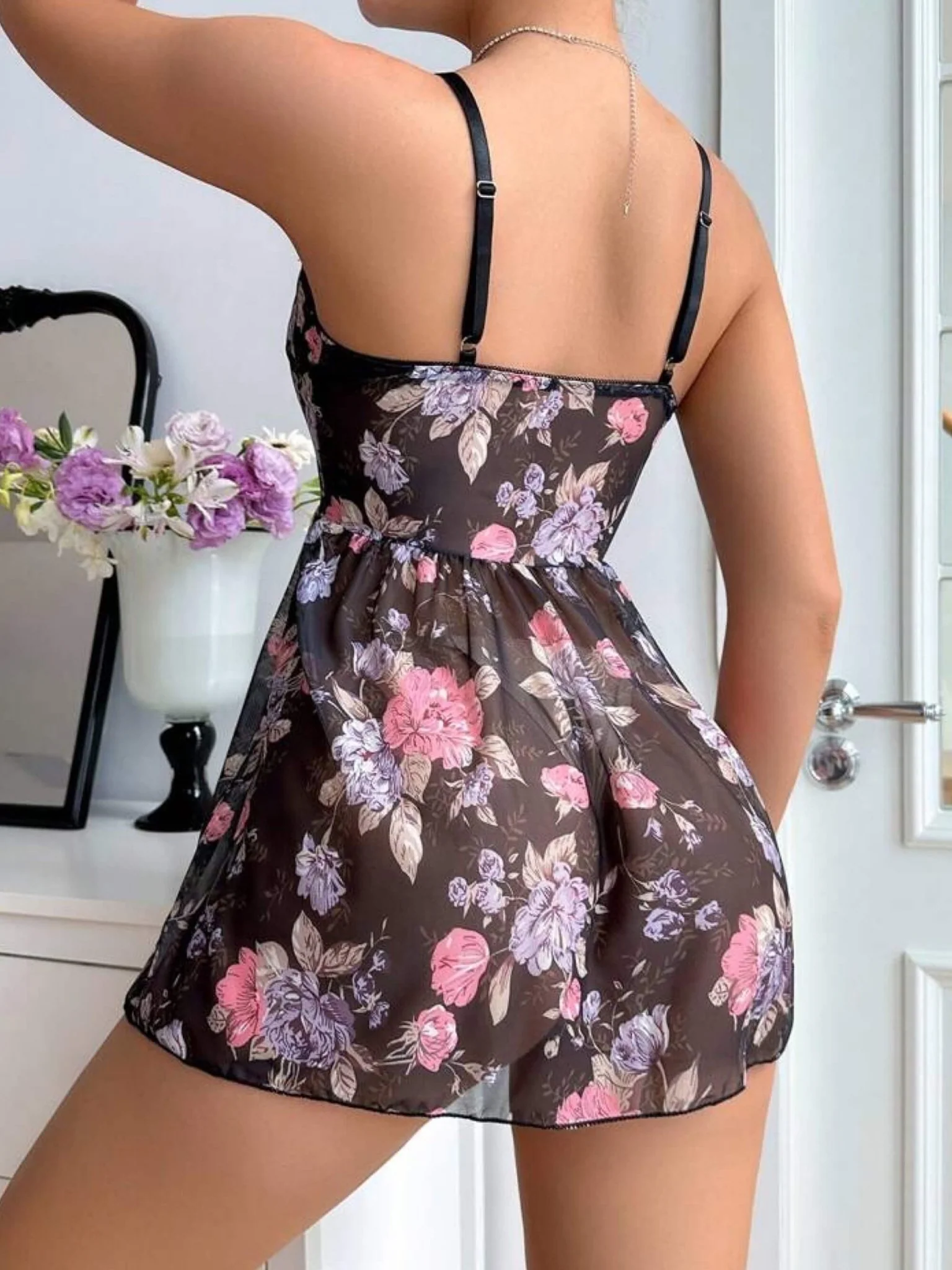Womens Floral Fancy Dress - Image 4