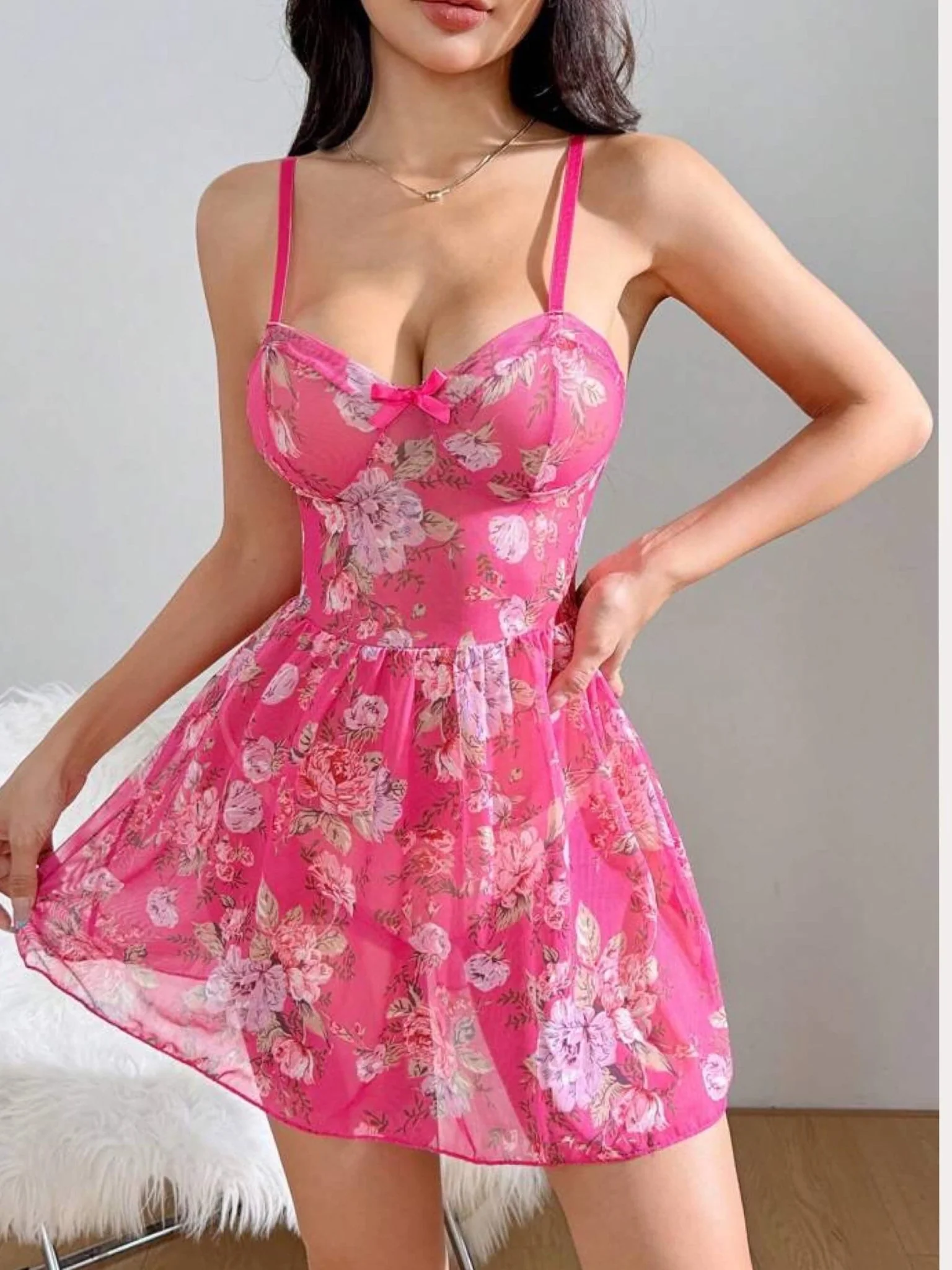 Womens Floral Fancy Dress - Image 7