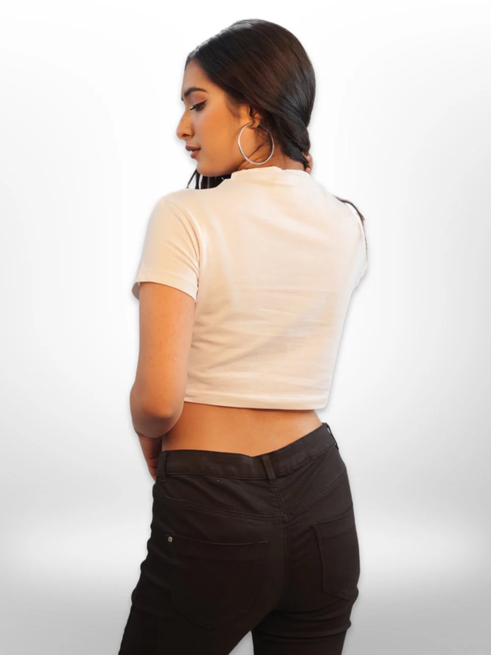Womens Front Cut Out Half Sleeve Crop Tops - Image 5