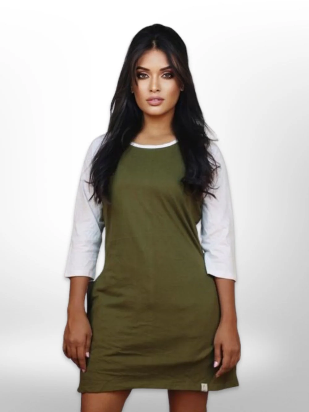 Women's Long Raglan Sleeve Side Pocket Solid T-Shirt - Image 5