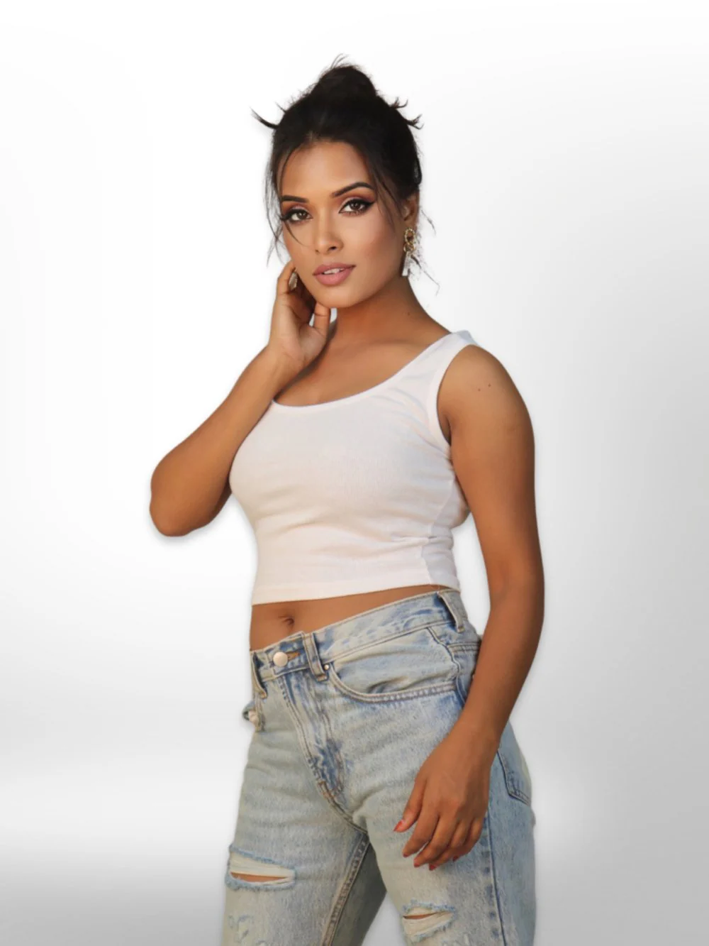 Women's Tank Casual Plain Rib Crop Tops - Image 5