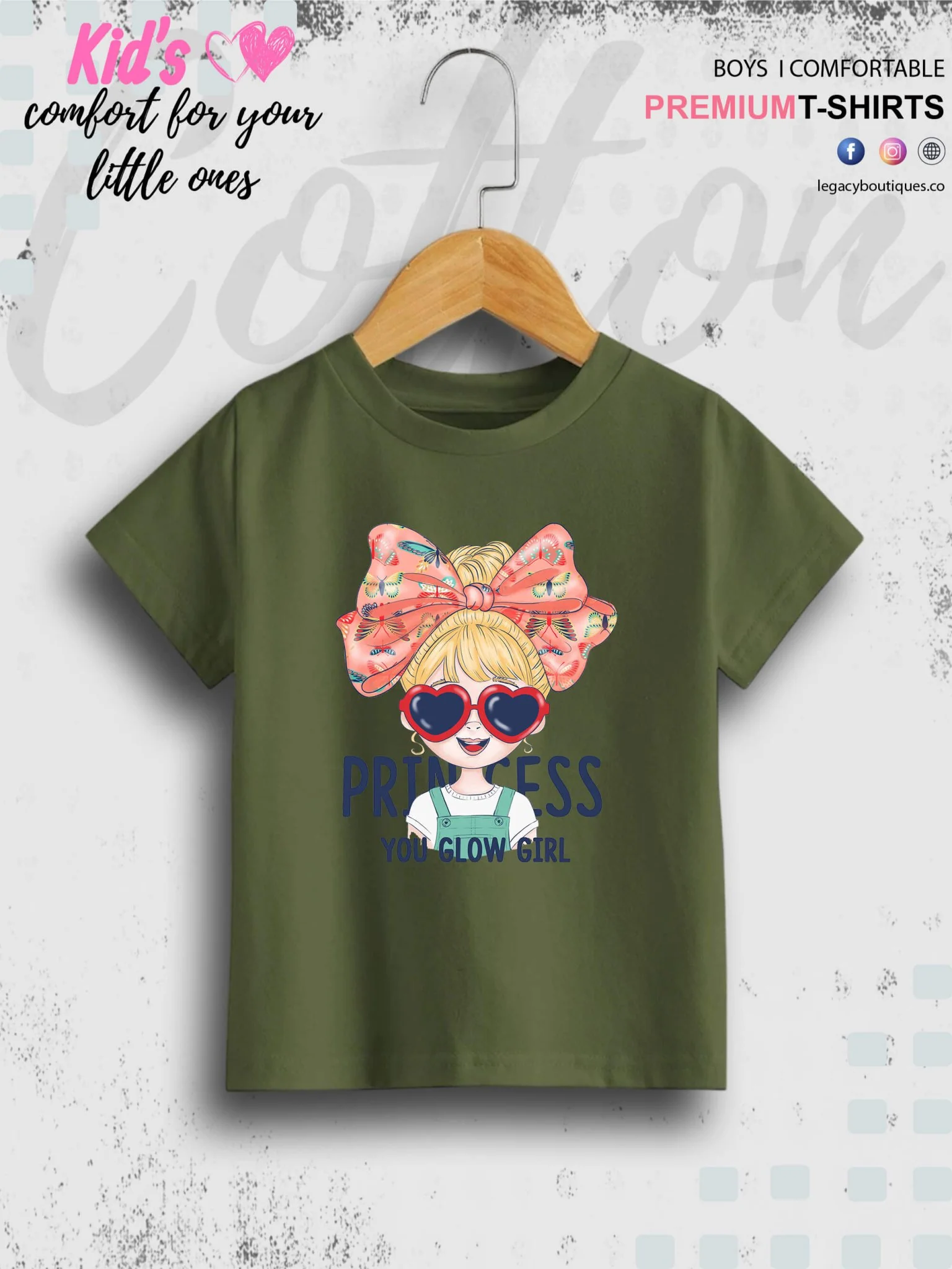 You Glow Girl Princess Printed Baby Girls T-Shirt In Lowest Price Only In Dhaka