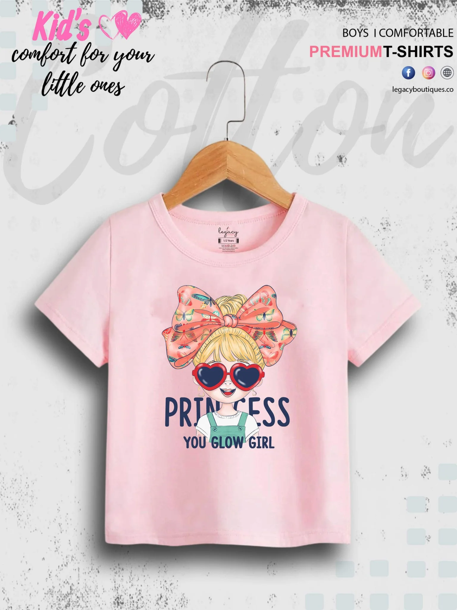 You Glow Girl Princess Printed Baby Girls T-Shirt In Lowest Price Only In Dhaka - Image 3