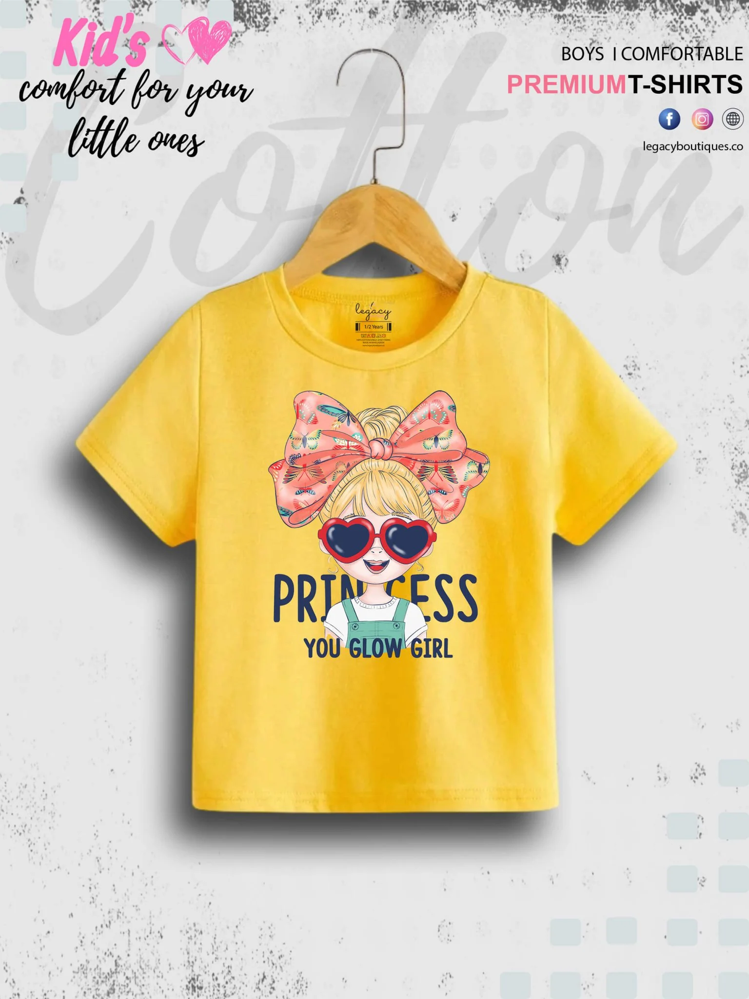 You Glow Girl Princess Printed Baby Girls T-Shirt In Lowest Price Only In Dhaka - Image 8