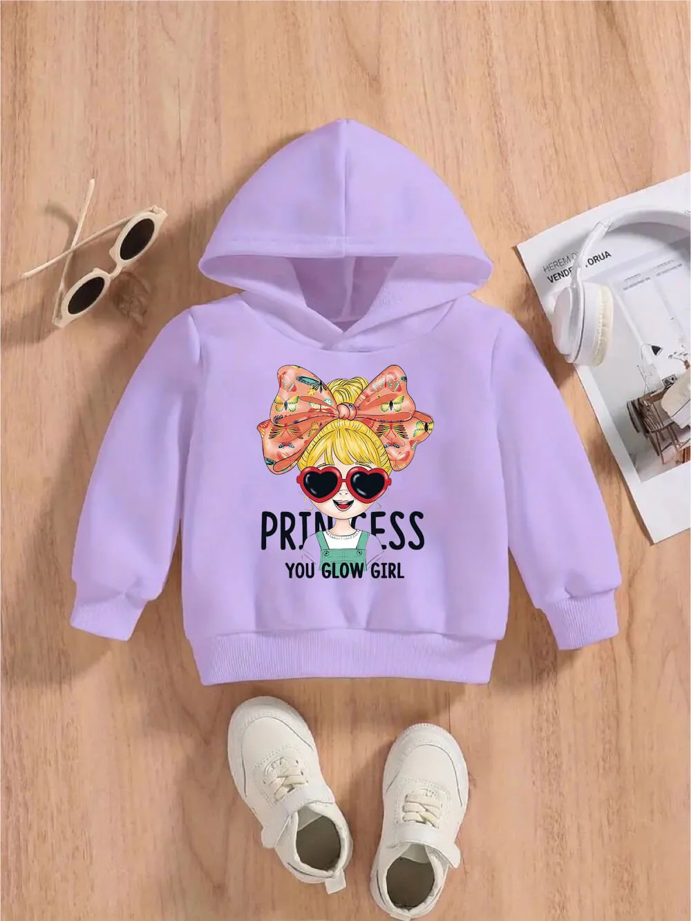 You Glow Girl Princess Printed Casual Baby Girls Cotton Hoodie Legacy Boutiques Bangladesh